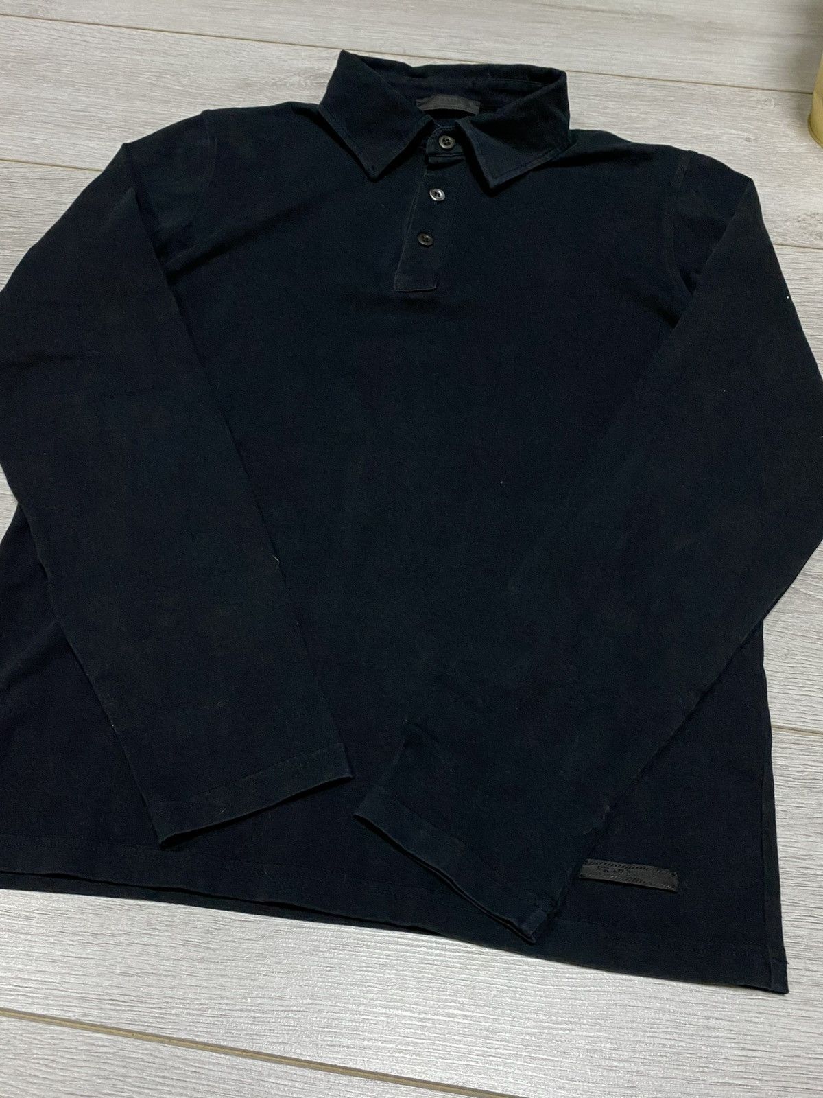 Prada Prada long sleeve polo shirt black tab eb0 Size US S / EU 44-46 / 1 - 6 Thumbnail