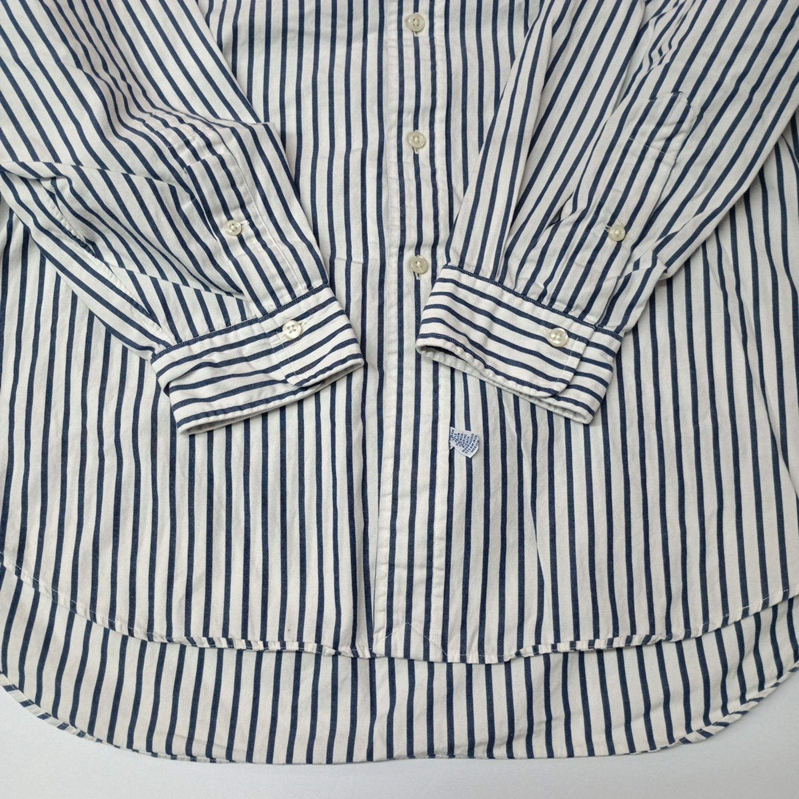 Polo Ralph Lauren Vintage Polo Ralph Lauren Striped Blue/White Shirt Size XL Size US XL / EU 56 / 4 - 2 Thumbnail