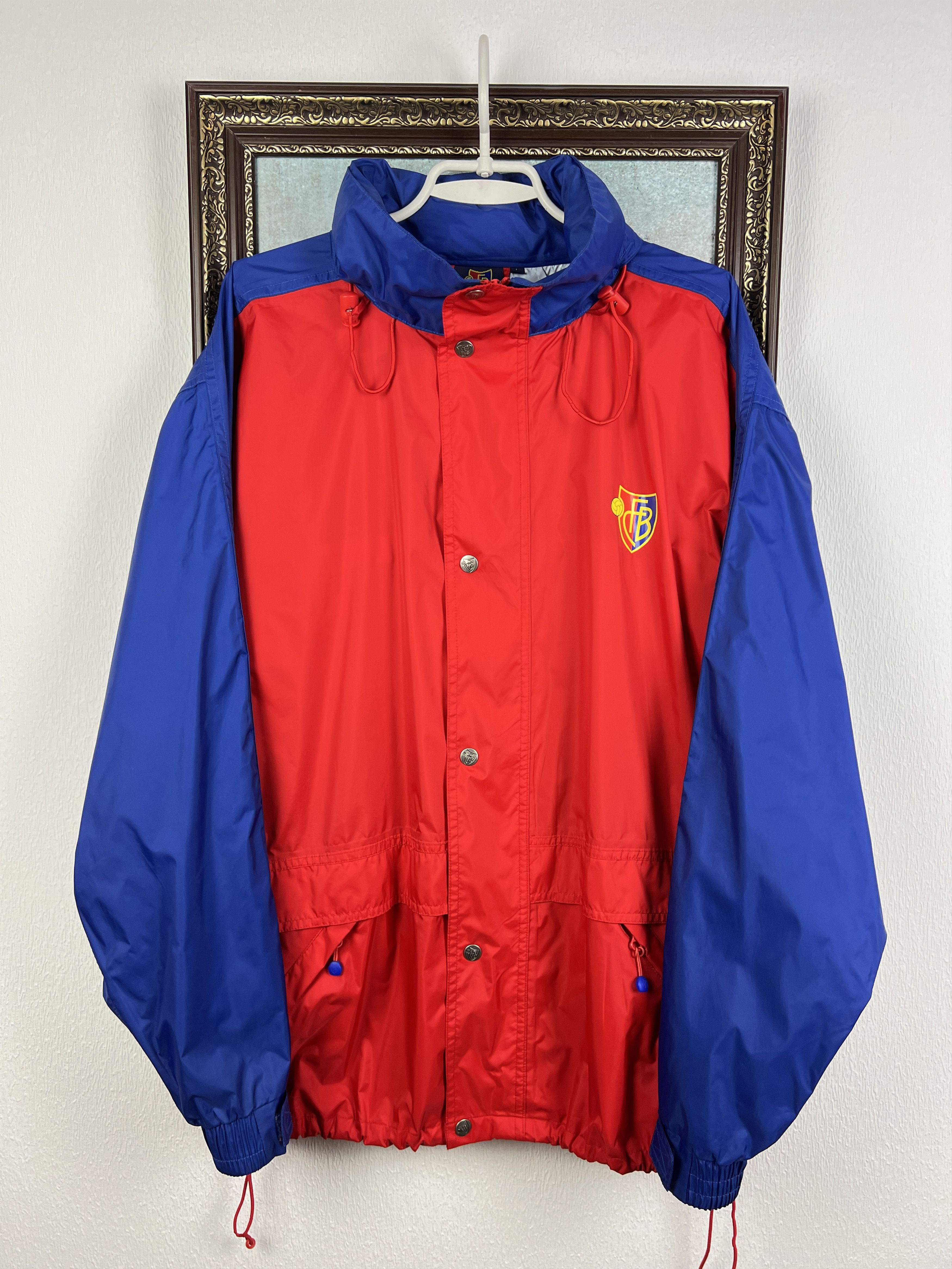 Vintage Basel Football Jacket Soccer Hooded Windbreaker Track Top Size US L / EU 52-54 / 3 - 1 Thumbnail