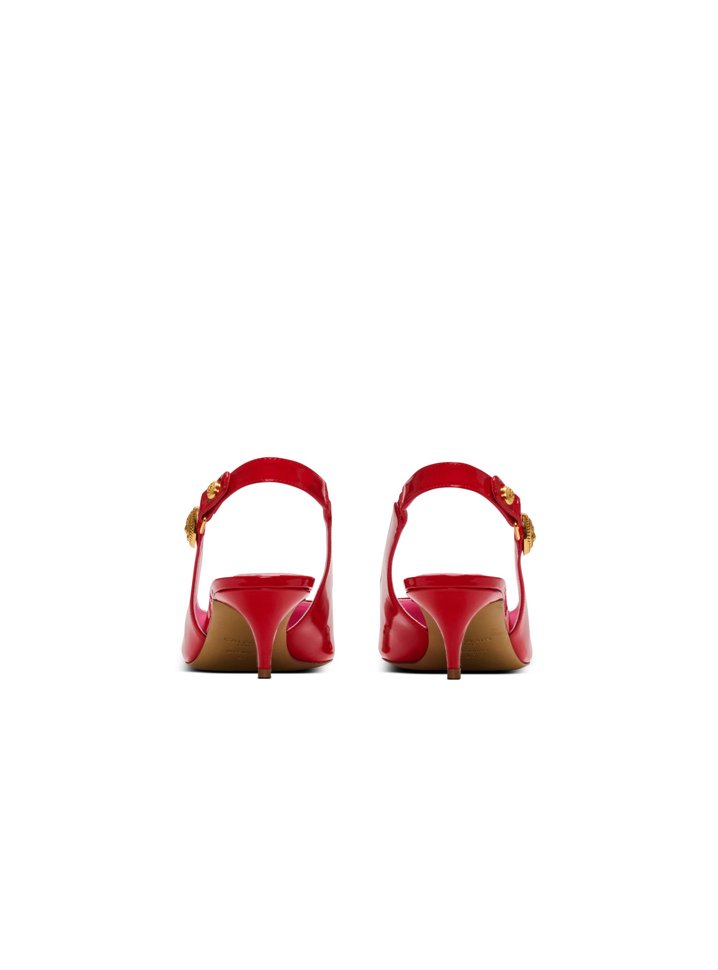 Balmain o1s1wg110925 Eva Patent Leather Slingback Pump in Red Size US 7 / IT 37 - 4 Thumbnail