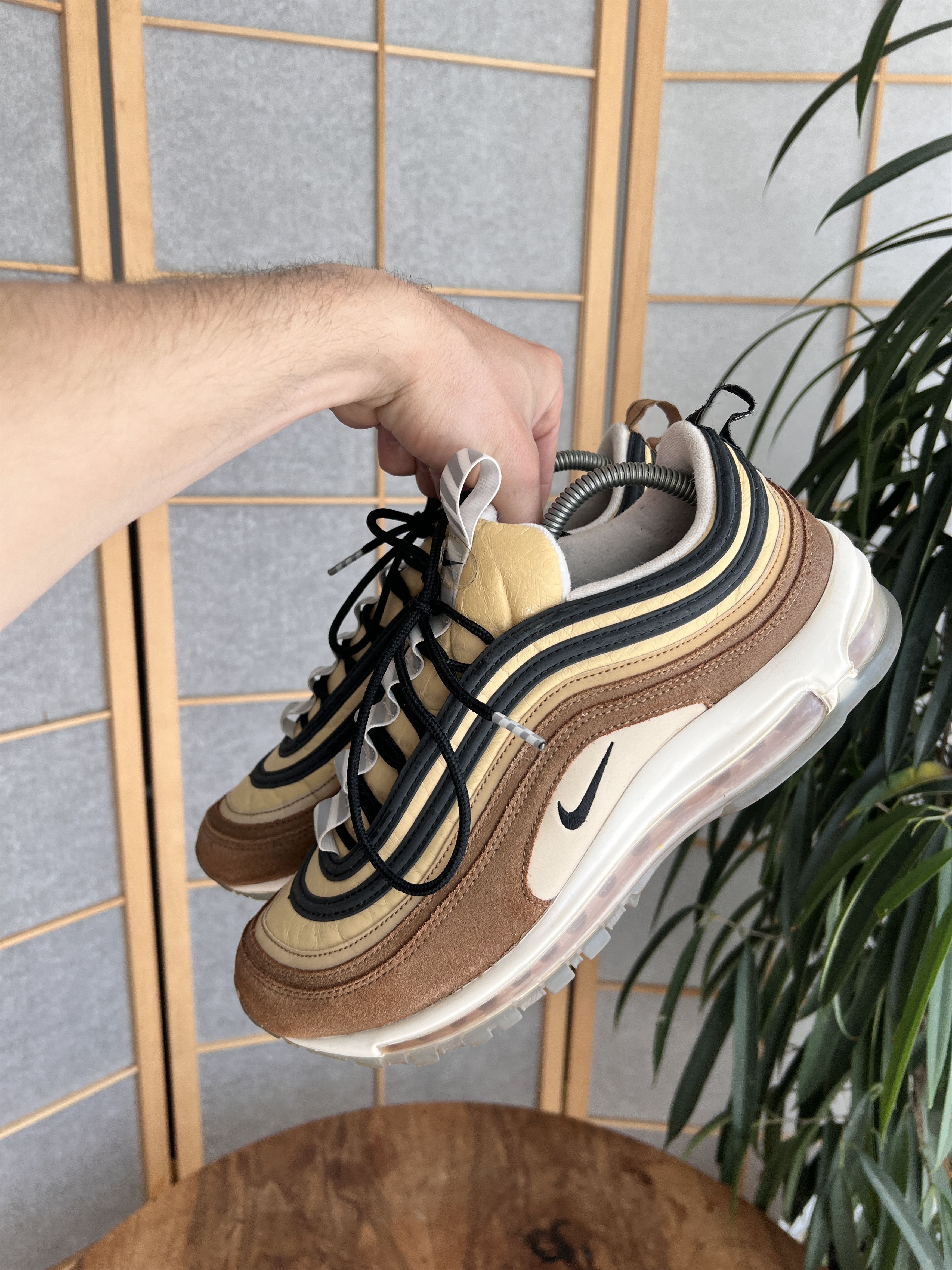 Nike Crazy! Nike Air Max 97 Barcode sneakers Elemental Gold shoes Size US 10.5 / EU 43-44 - 5 Thumbnail