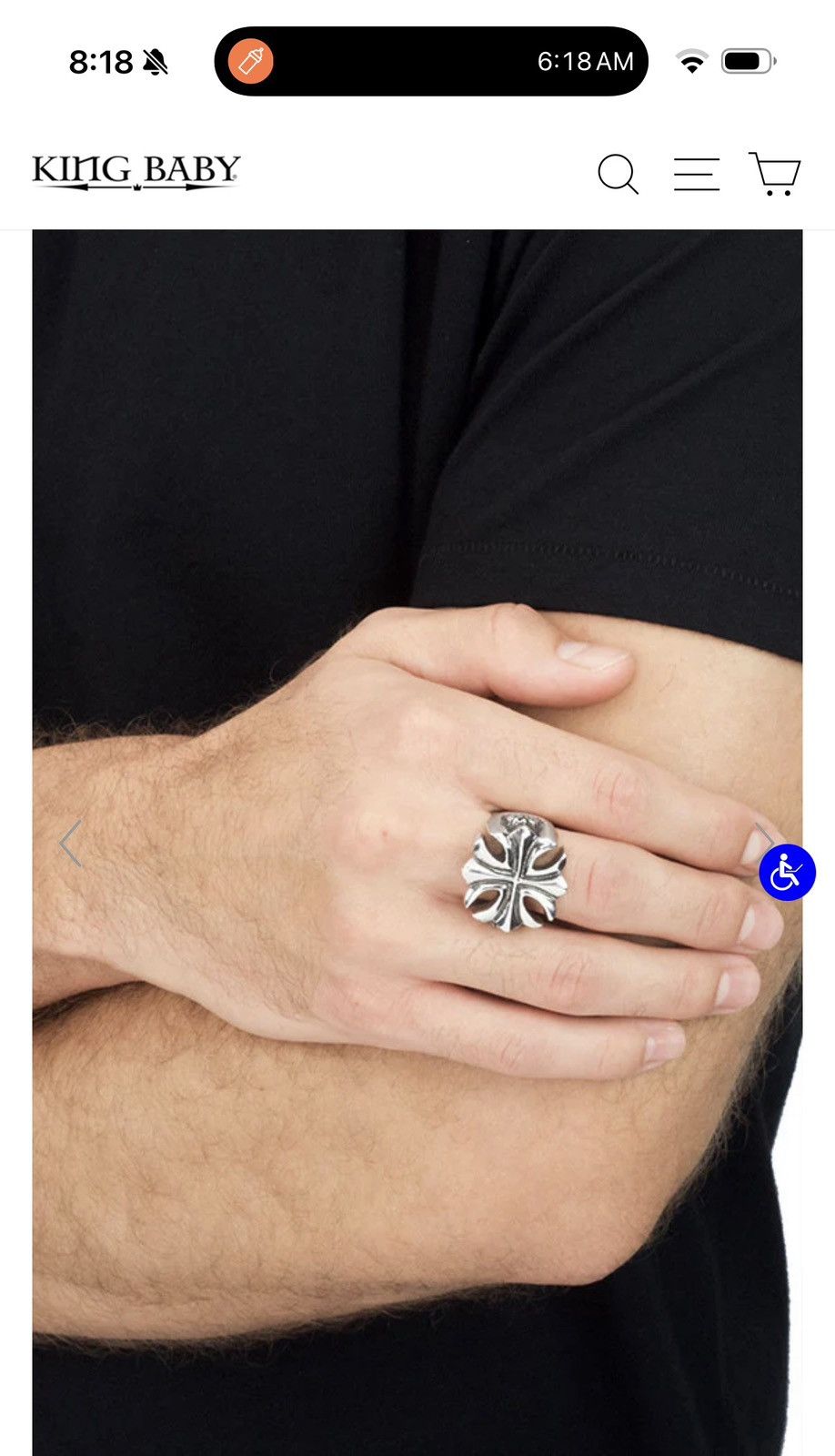 King Baby Studio Vintage King Baby Gothic Cross Ring Size ONE SIZE - 2 Thumbnail