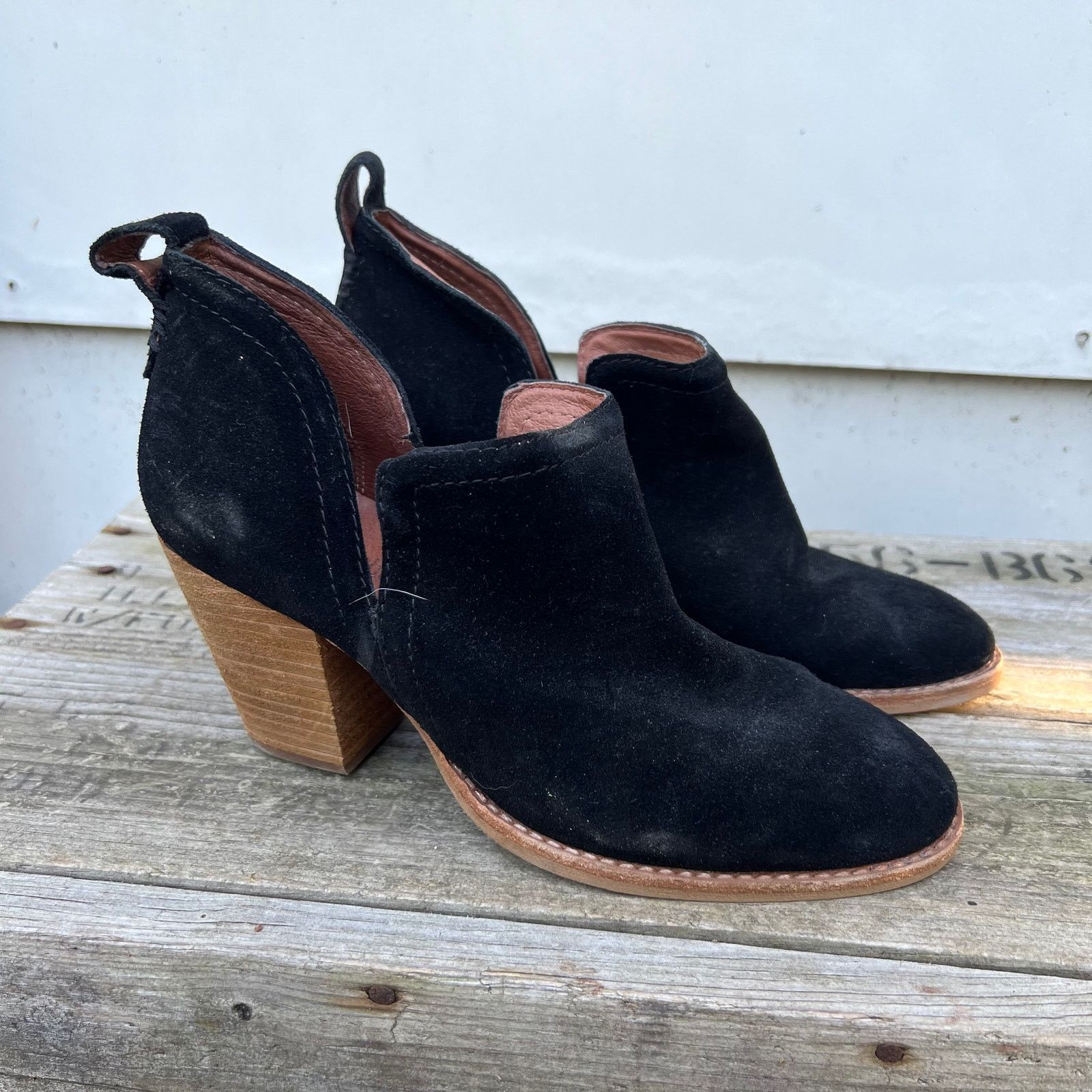 Jeffrey Campbell black suede ankle booties Footwear