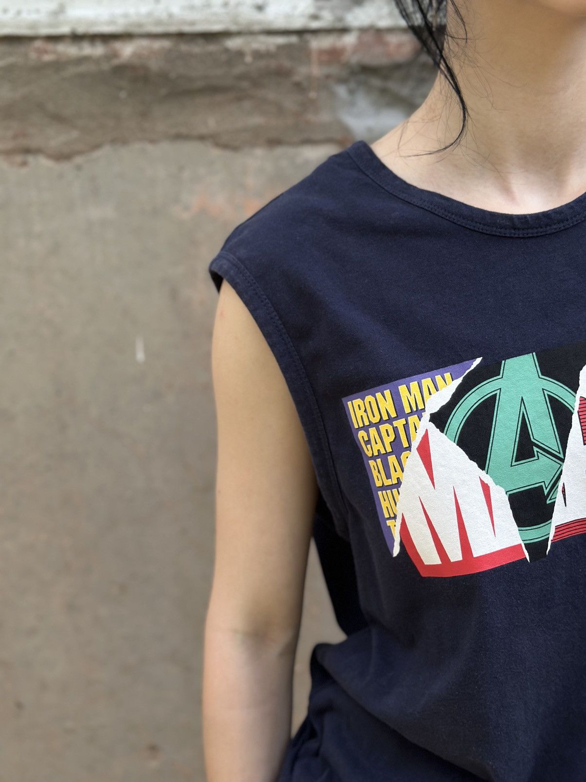 Marvel Comics VTG Marvel Tank Top Sleeves Big Logo Size L Y2K 00s USA Hype Size US L / EU 52-54 / 3 - 5 Thumbnail