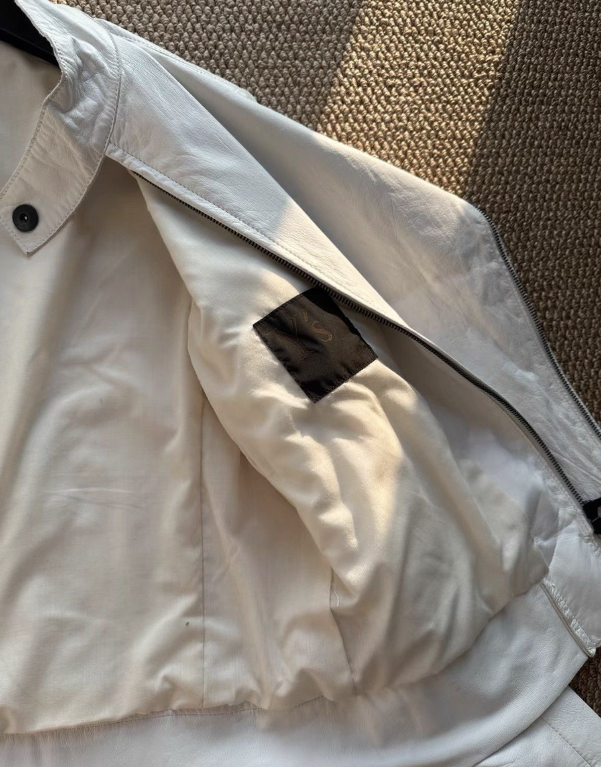 Yohji Yamamoto Yohji Yamamoto White Distressed Lambskin Biker Jacket K23 Size US S / EU 44-46 / 1 - 5 Thumbnail