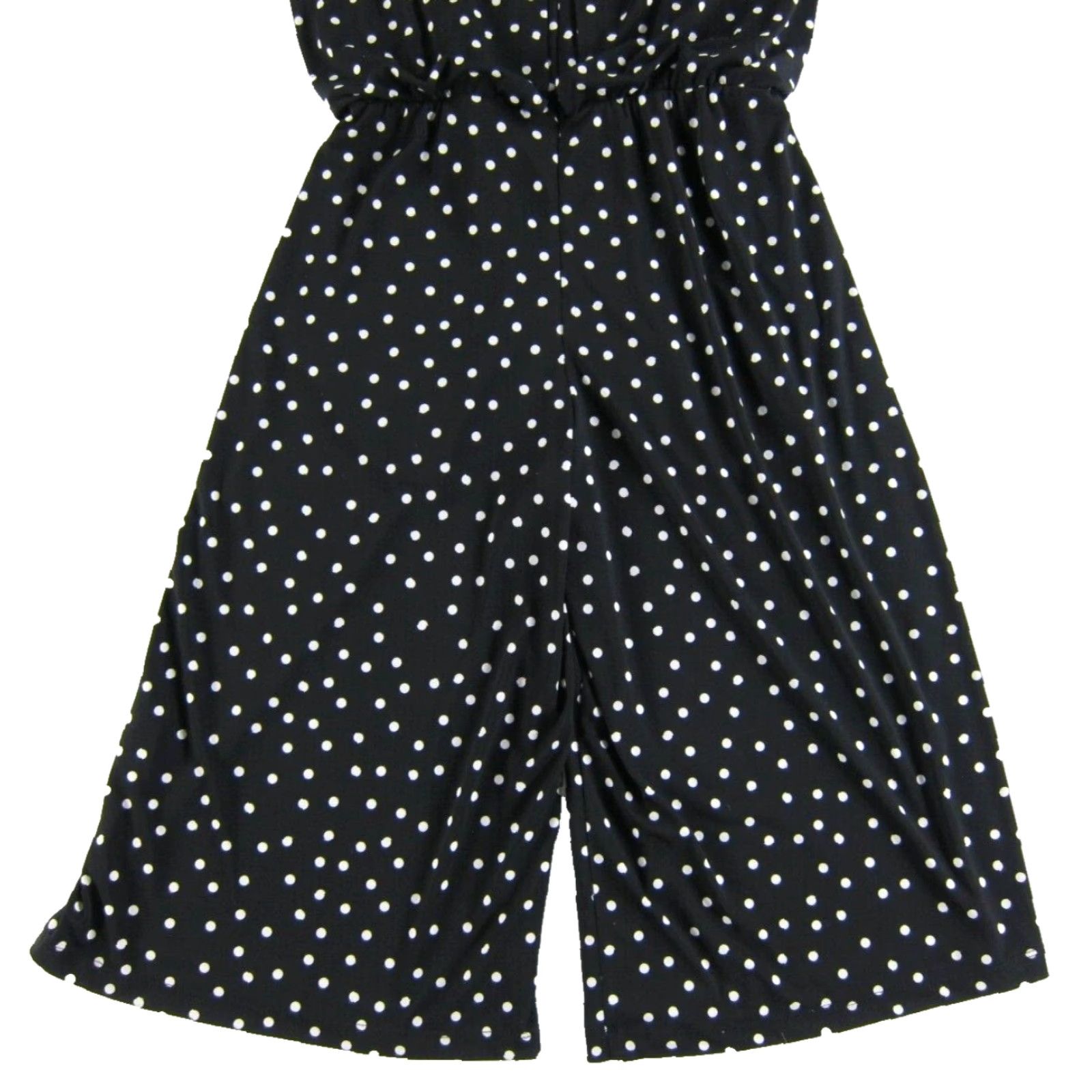 Vintage London Times Black White Polka Dot Capri Jumpsuit Sleeveless 4P Petite Women Pockets Stretch Coral? Size 27" / US 4 / IT 40 - 7 Thumbnail