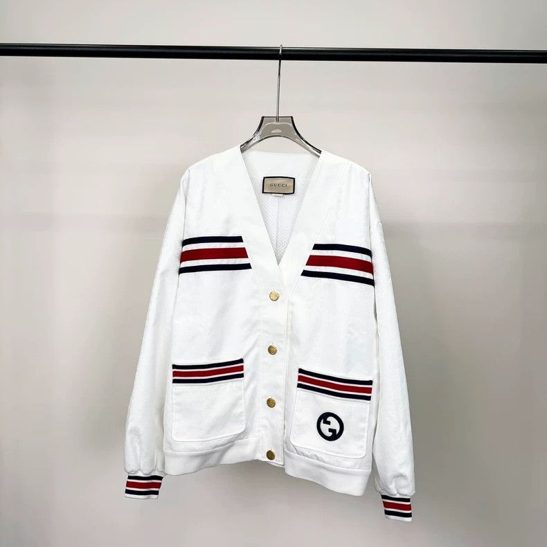 Gucci Gucci Logo Print Jacket in White-2506 Size US L / EU 52-54 / 3 - 1 Thumbnail