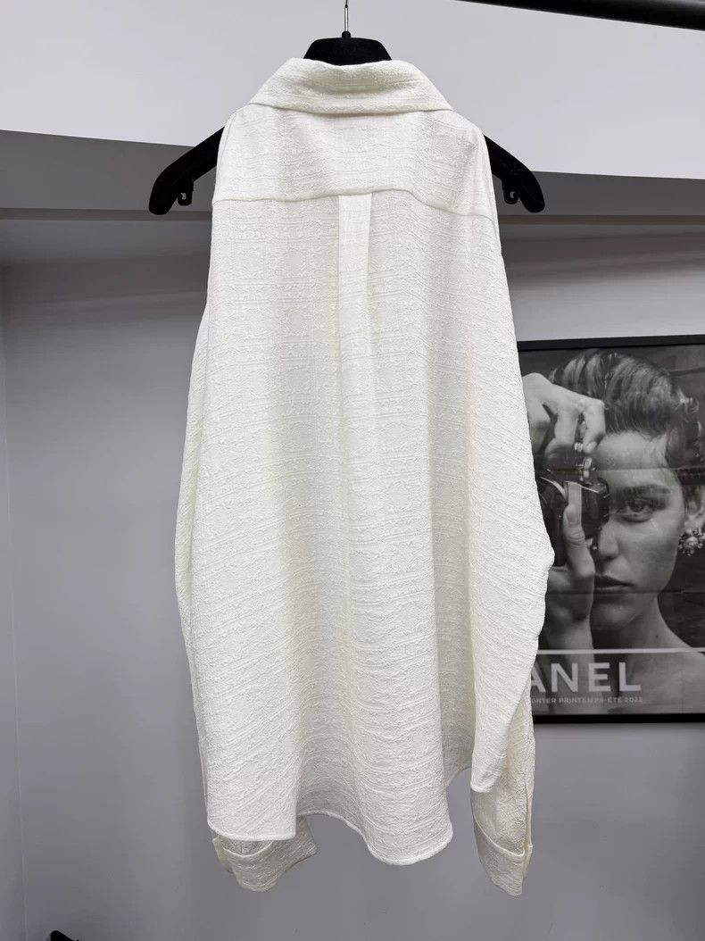Chanel Chanel 26C early spring vacation white silk jacquard off-s Size XS / US 0-2 / IT 36-38 - 4 Thumbnail