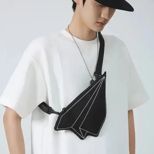 Japanese Brand Fashion y2k contrast thread fanny pack grunge shoulder bag Size ONE SIZE - 2 Thumbnail