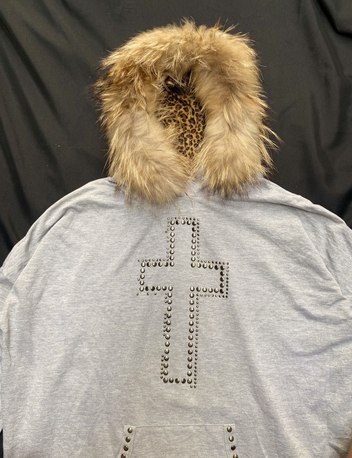 Le Grande Bleu (L.G.B.) Shinny Ripple Fur Hoodie Cross Studded Poem Ifsixwasnine lgb Size US L / EU 52-54 / 3 - 2 Thumbnail