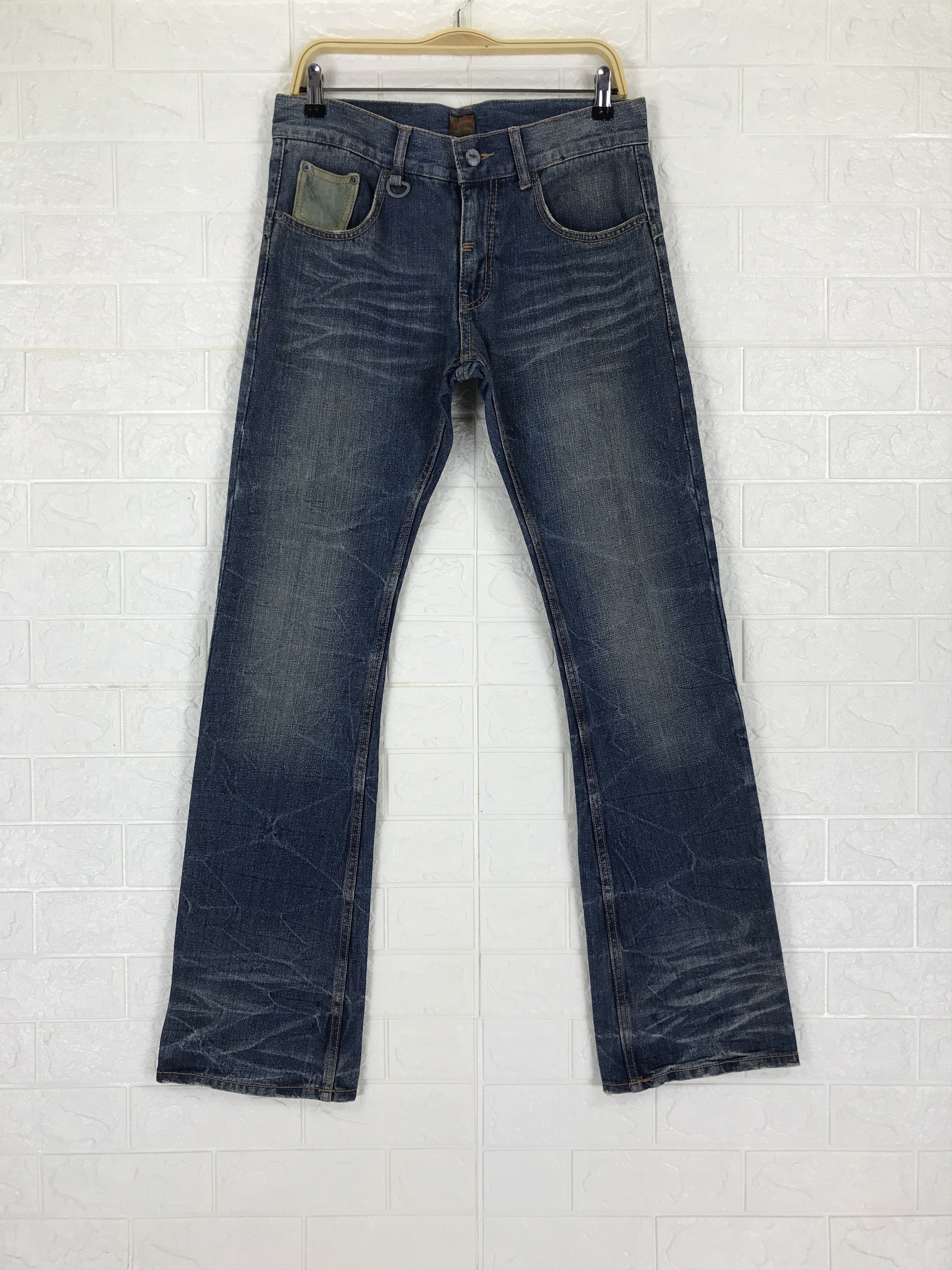 JACKROSE Vintage Jack Rose Leather Buckle Back Flare Jeans Size US 31 - 5 Thumbnail
