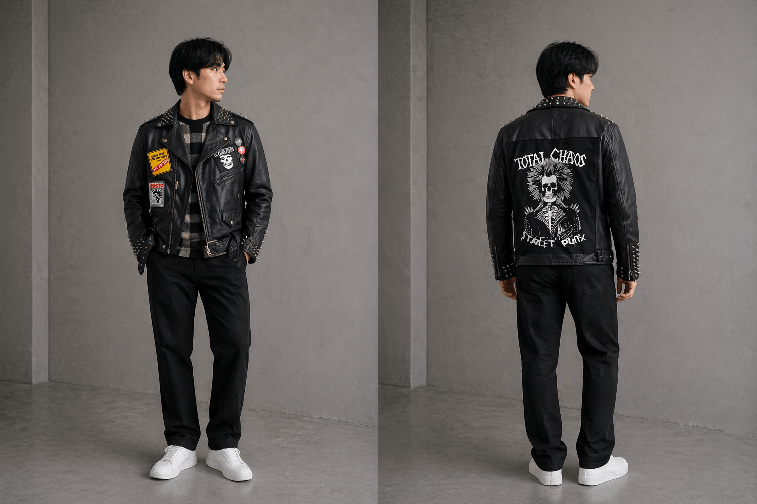 Japanese Brand 1 to 1 Street Punks Leather Studded Spike Jacket Size US M / EU 48-50 / 2 - 1 Thumbnail