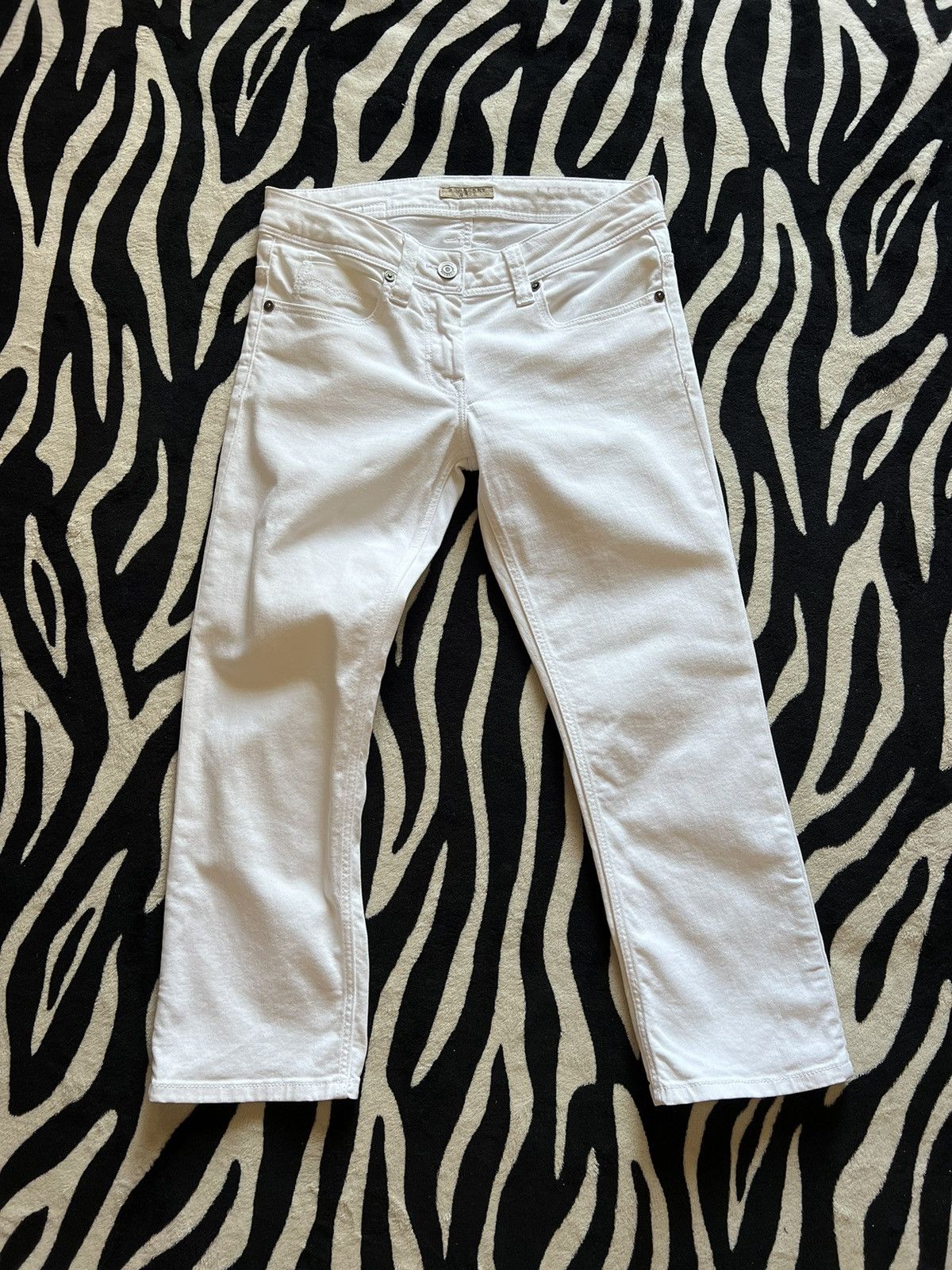 Burberry Burberry Brit Women’s Buckingham Skinny Leg Size 26 White Size 26" / US 2 / IT 38 - 3 Thumbnail