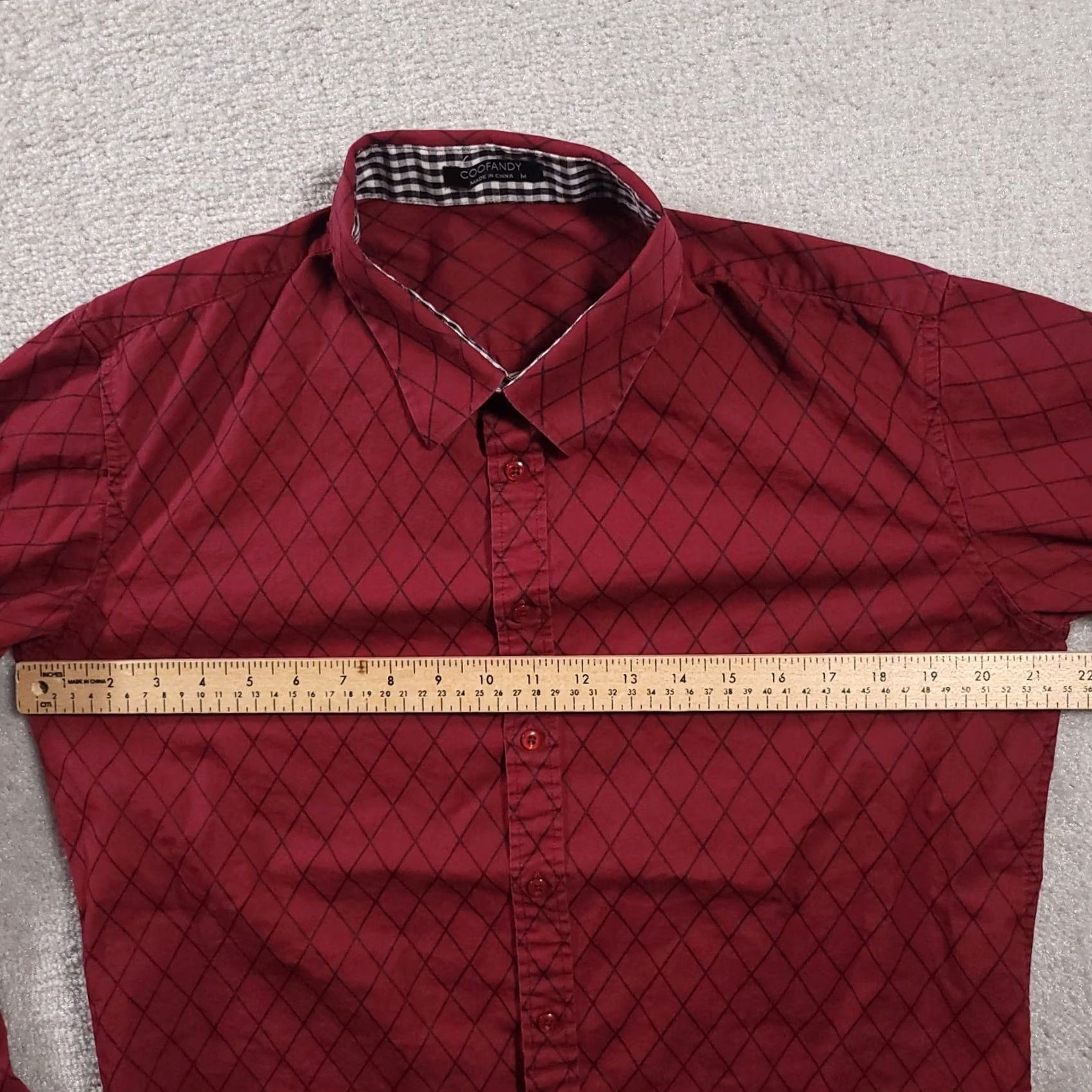 Vintage Coofandy Button Up Shirt Mens Medium Red Long Sleeve Collared Shirt Regular Fit Casual Business Party/Cocktail Size US M / EU 48-50 / 2 - 4 Thumbnail