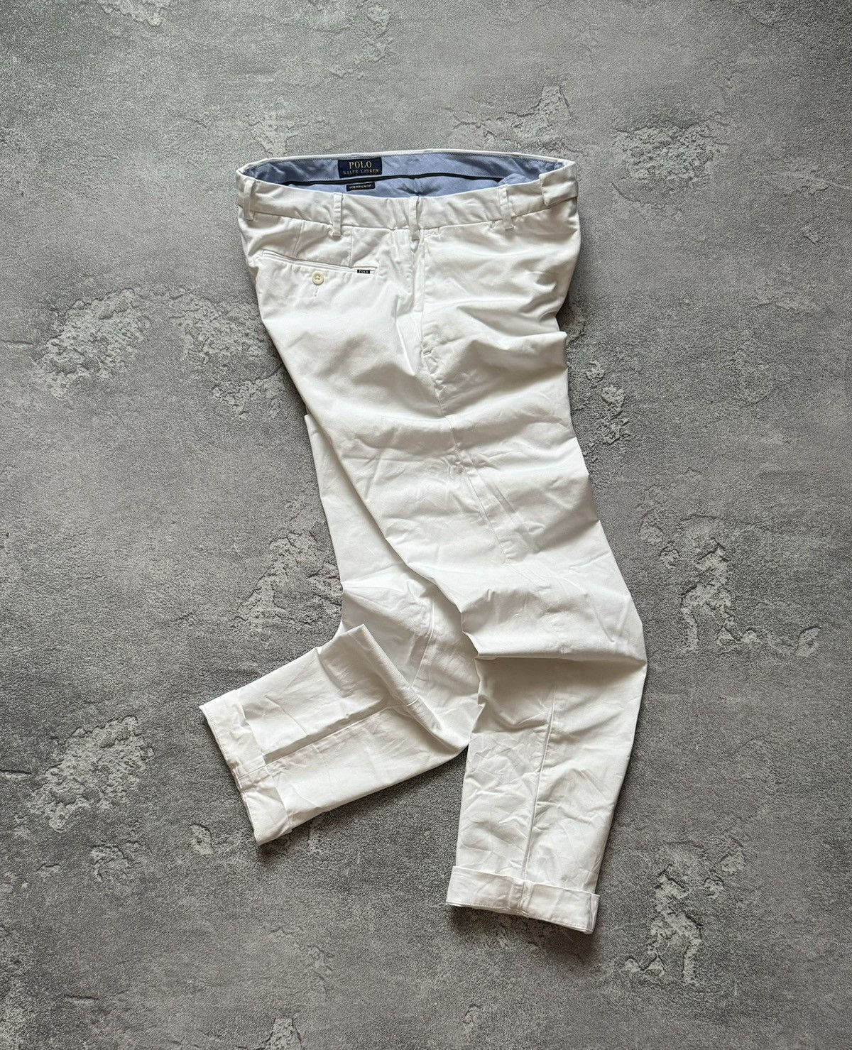 Polo Ralph Lauren × Vintage Polo Ralph Lauren 32/32 white chino pant trouser Jean stretc Size US 32 / EU 48 - 1 Thumbnail