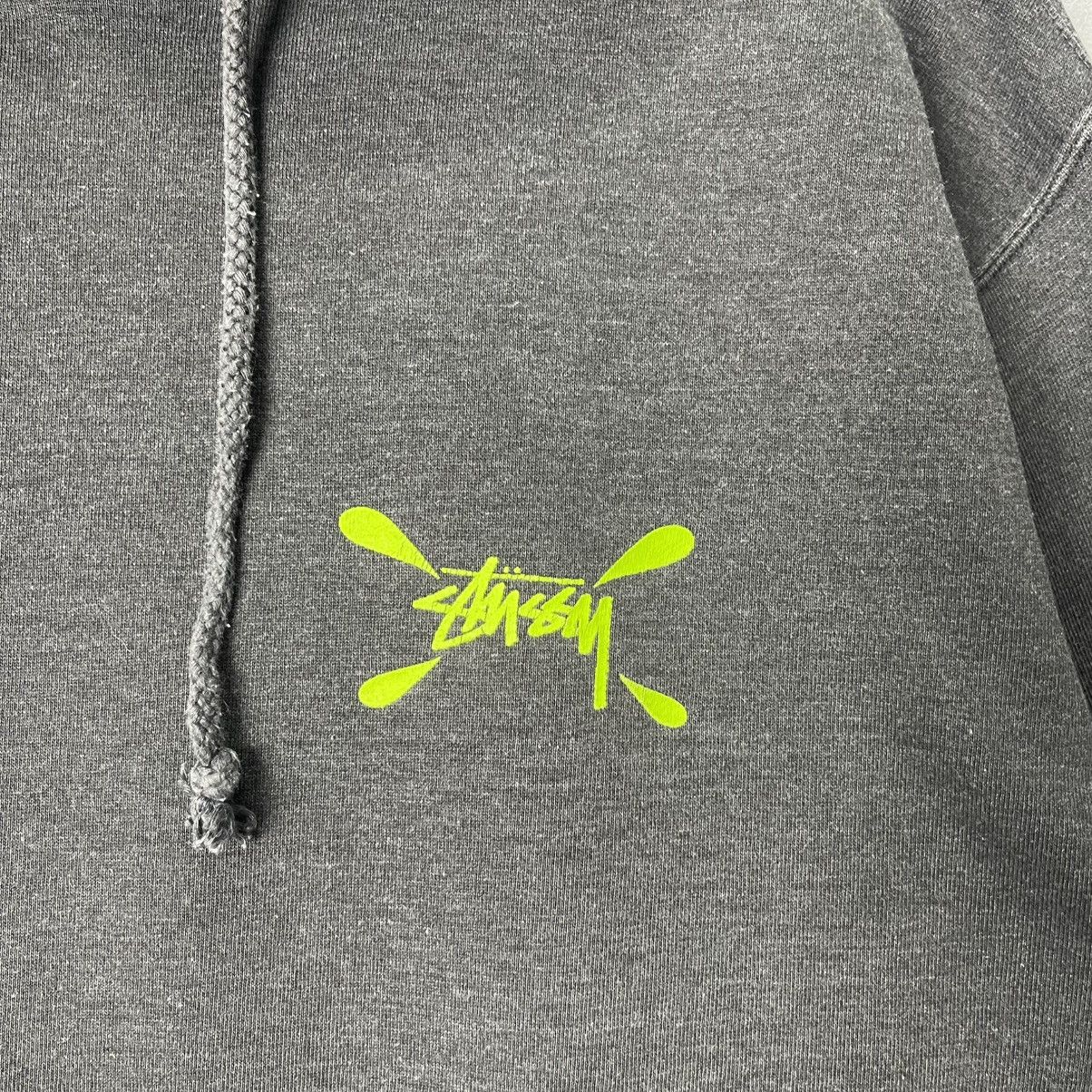 Stussy Vintage Stussy Neon Logo Hoodie Grey USA Streetwear Size US M / EU 48-50 / 2 - 5 Thumbnail