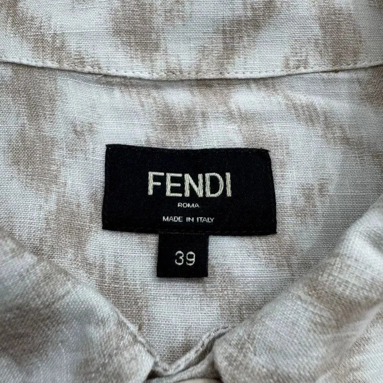 Fendi Fendi FF Print Linen Long Sleeve Shirt. Size US M / EU 48-50 / 2 - 3 Thumbnail