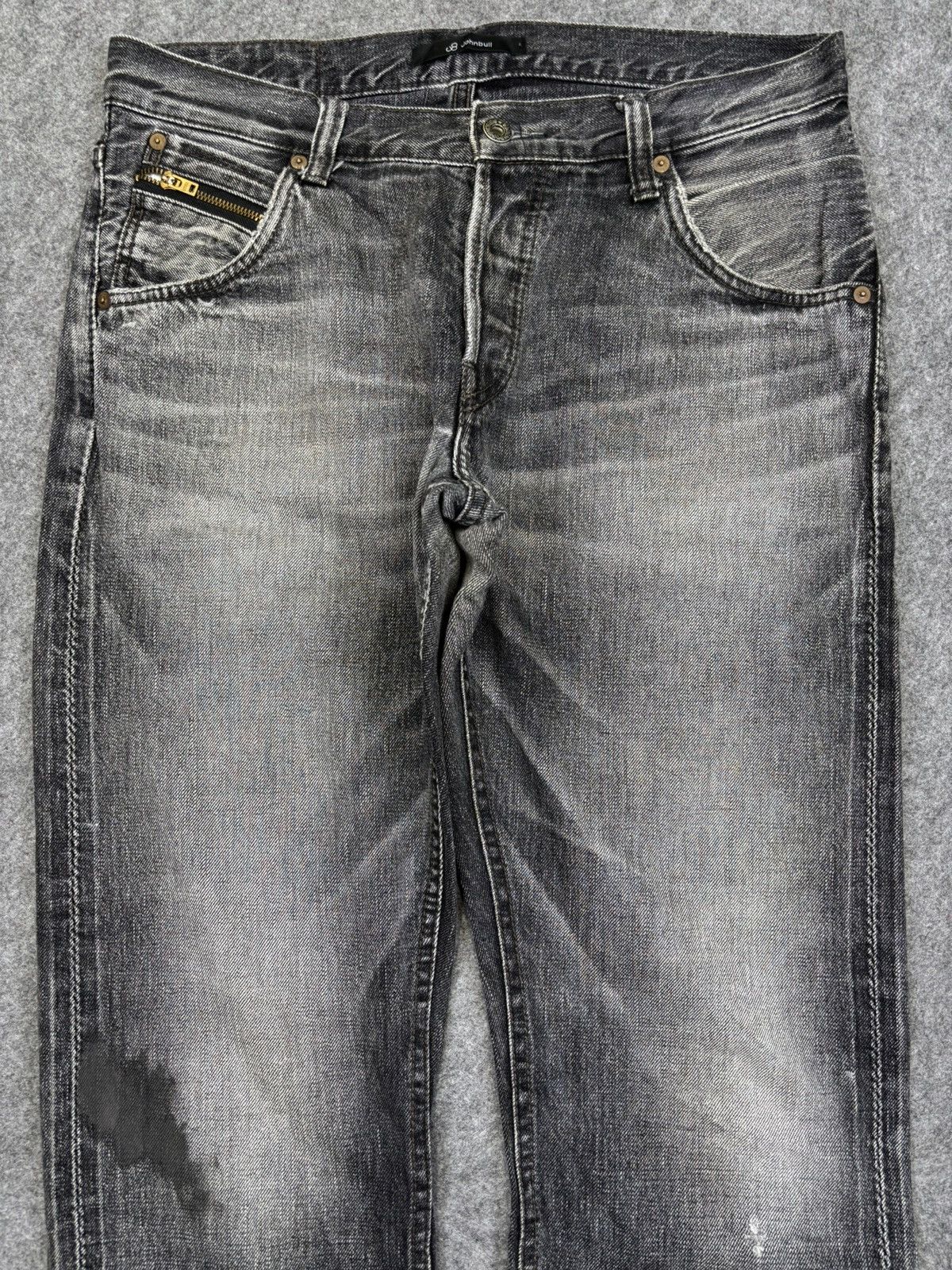 Japanese Brand Vintage Johnbull Paint Selvedge Denim F742 Size US 33 - 3 Thumbnail