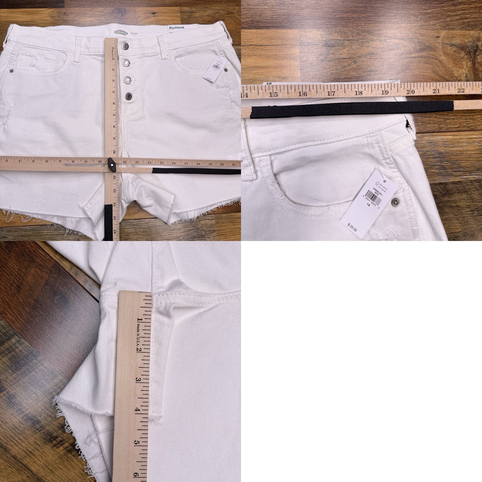 Old Navy Old Navy Womens 18 White Mid Rise Stretch Cut-Off Shorts Shirt? Size 40" / US 18 - 8 Thumbnail
