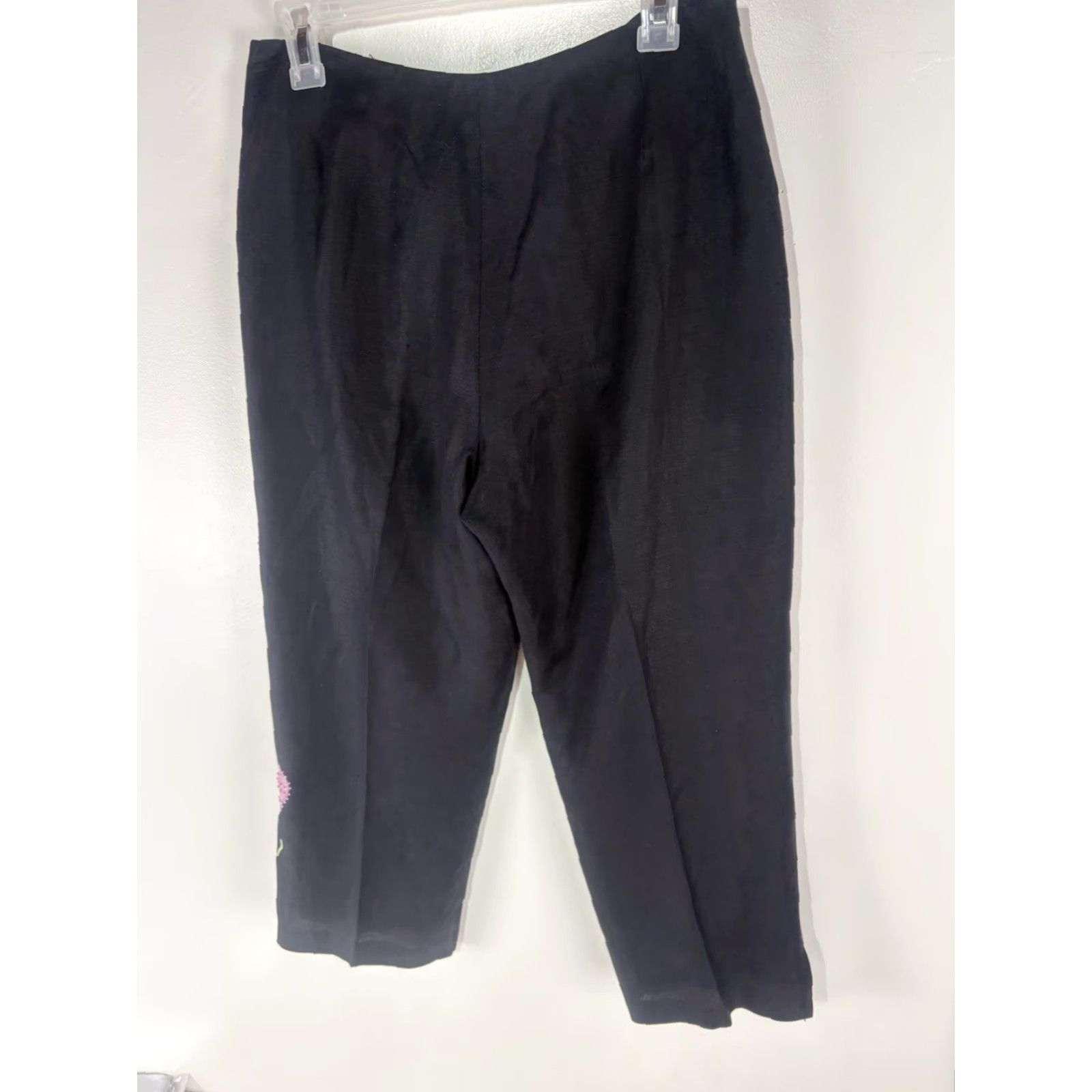 Vintage Larry Levine Black Linen Blend Cropped Dress Pants Womens Size 8 Size 30" / US 8 / IT 44 - 5 Thumbnail