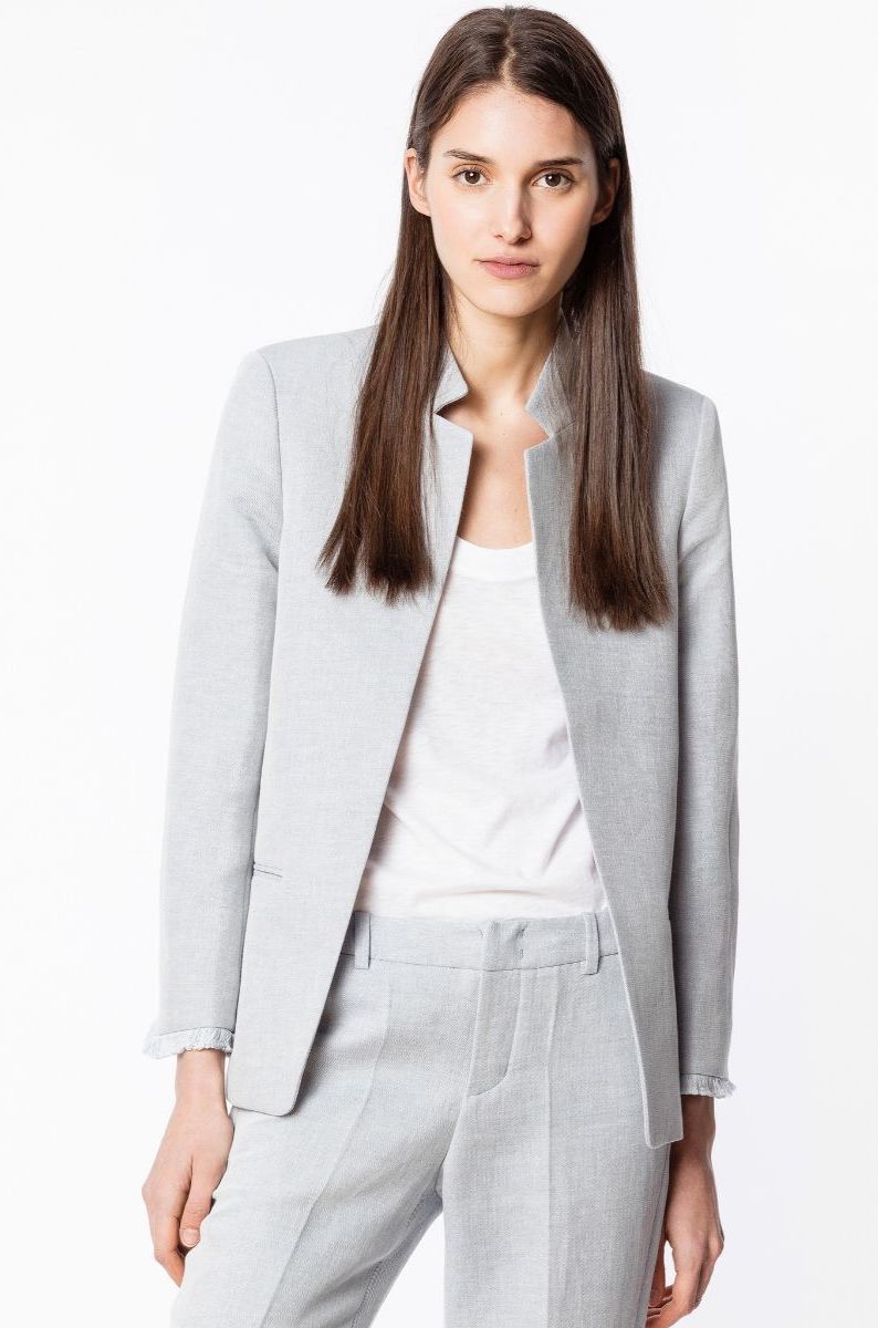 Designer × Zadig & Voltaire Zadig & Voltaire Volly Frange Linen Open Blazer Jacket Size M / US 6-8 / IT 42-44 - 1 Thumbnail