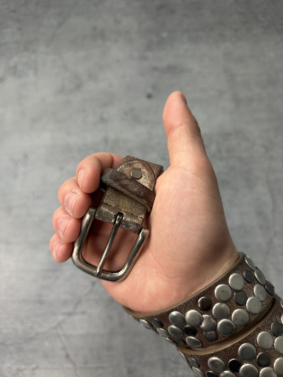 B.B. Simon 00’s NUMBER NINE STYLE LEATHER RARE Y2K BELT VINTAGE Size ONE SIZE - 4 Thumbnail