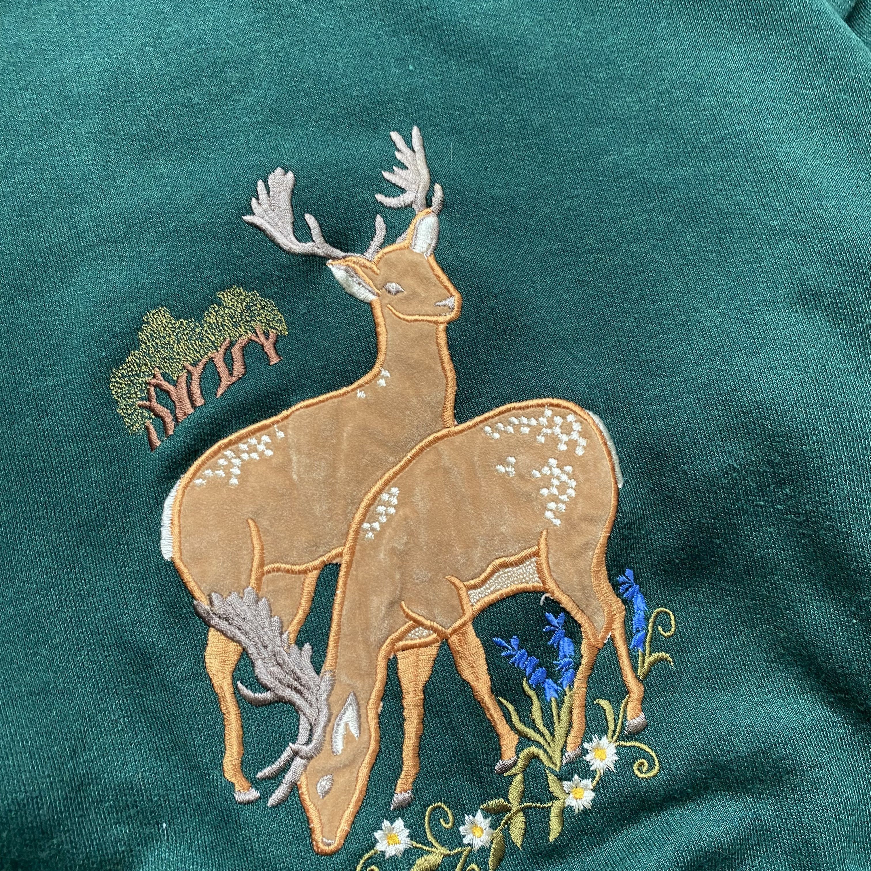 The Mountain 🦌 Vintage Animal Dree Embroider print Sweatshirt Mountain Size US S / EU 44-46 / 1 - 5 Thumbnail