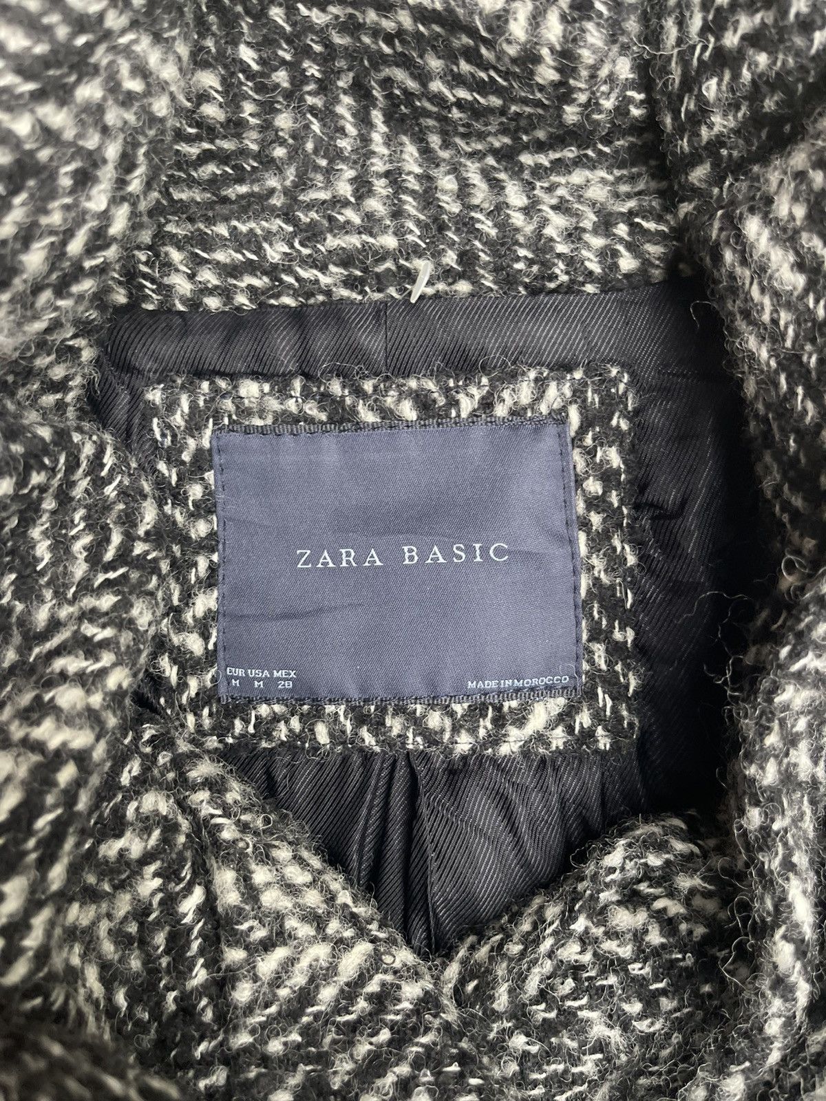 Zara ZARA Herringbone Belted Overcoat High Collar hick Wool Blend Size M / US 6-8 / IT 42-44 - 3 Thumbnail