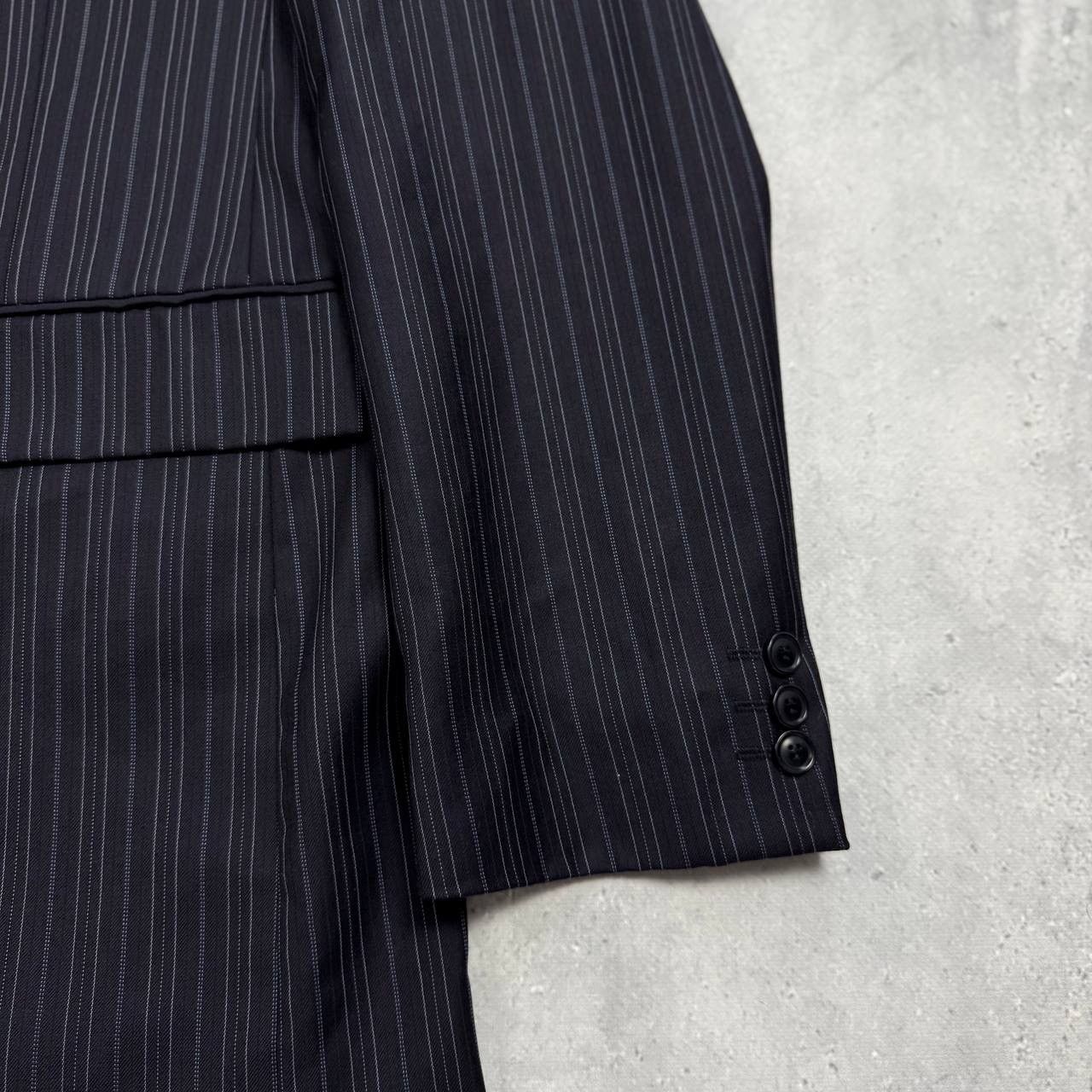 Kenzo Vintage Kenzo Homme Striped Three Button Wool Blazer Navy 50 Size 50R - 12 Thumbnail