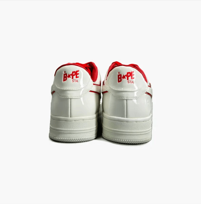 Bape A Bathing Ape Bapesta Low White Red Sneakers Size US 10 / EU 43 - 8 Thumbnail