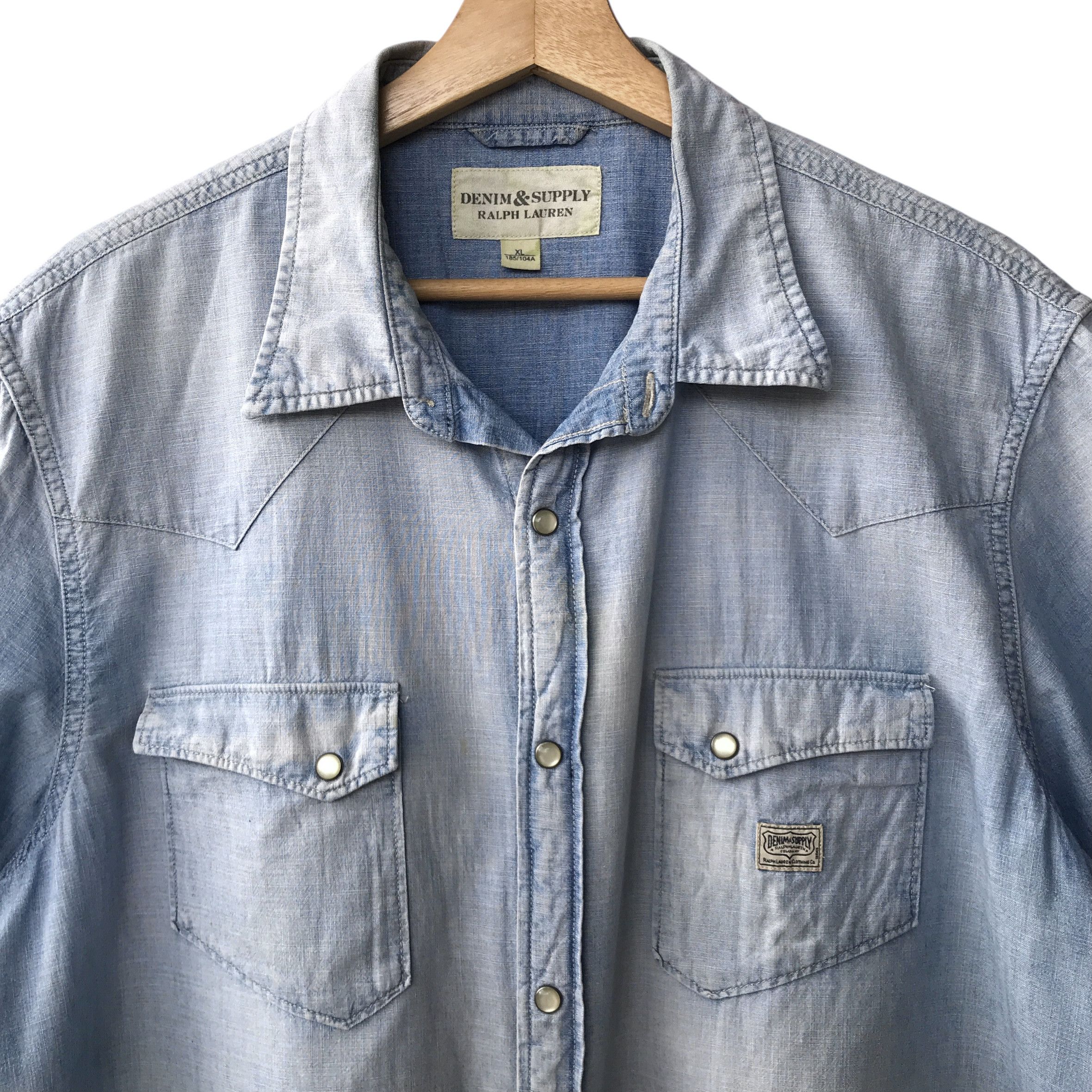 Denim & Supply Ralph Lauren × Ralph Lauren Denim & Supply By Ralph Lauren RL Chambray Western Shirt Size US XL / EU 56 / 4 - 3 Thumbnail