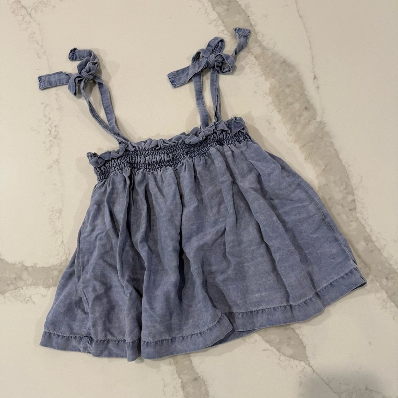 Anthropologie Anthropologie Cloth & Stone Ruffle Chambray Tank Women Small Size S / US 4 / IT 40 - 2 Thumbnail