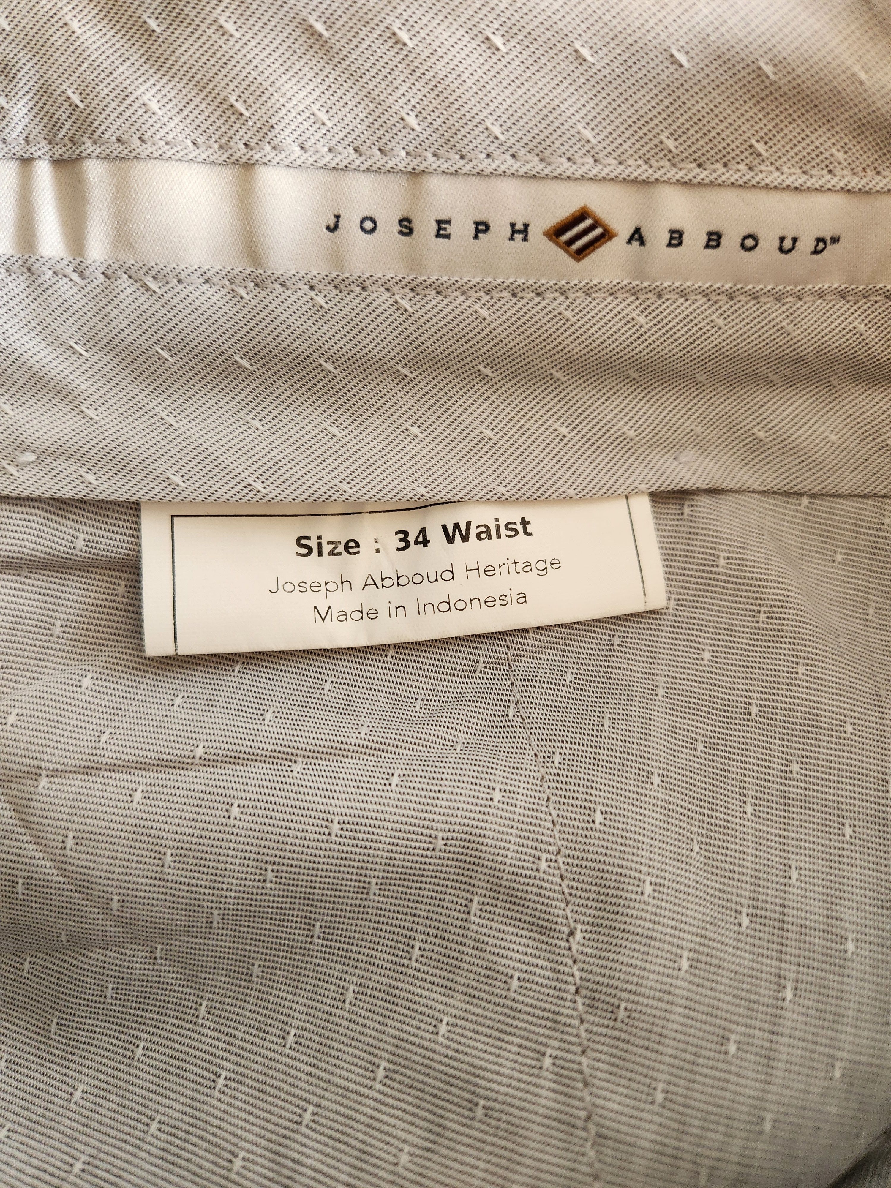 Joseph Abboud Men's 100% Linen Beige Flat Front Pants Size US 34 / EU 50 - 4 Thumbnail