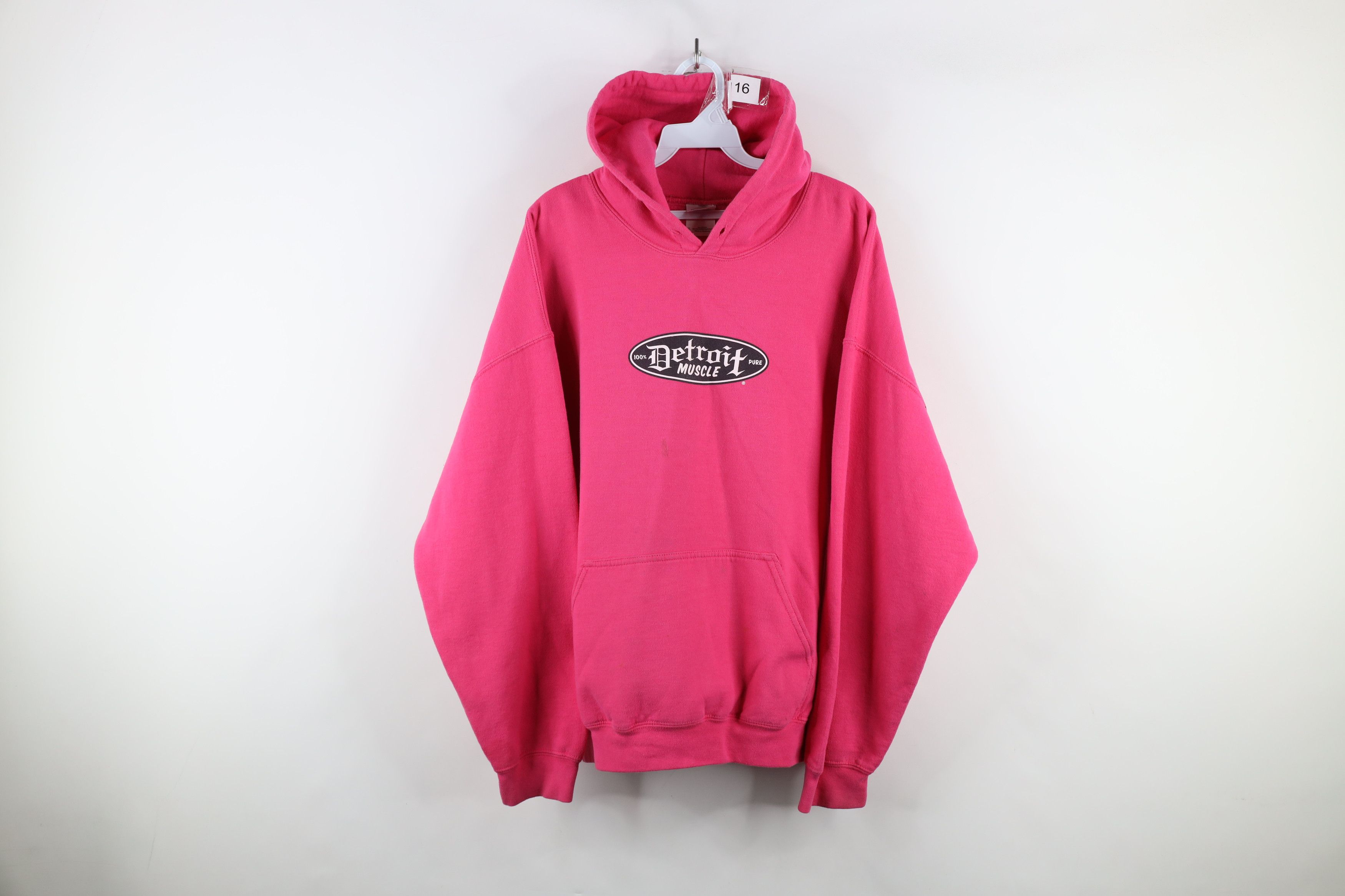 Vintage Vintage 90s Y2K Detroit Muscle Car Hoodie Sweatshirt Pink Size XL / US 12-14 / IT 48-50 - 1 Thumbnail