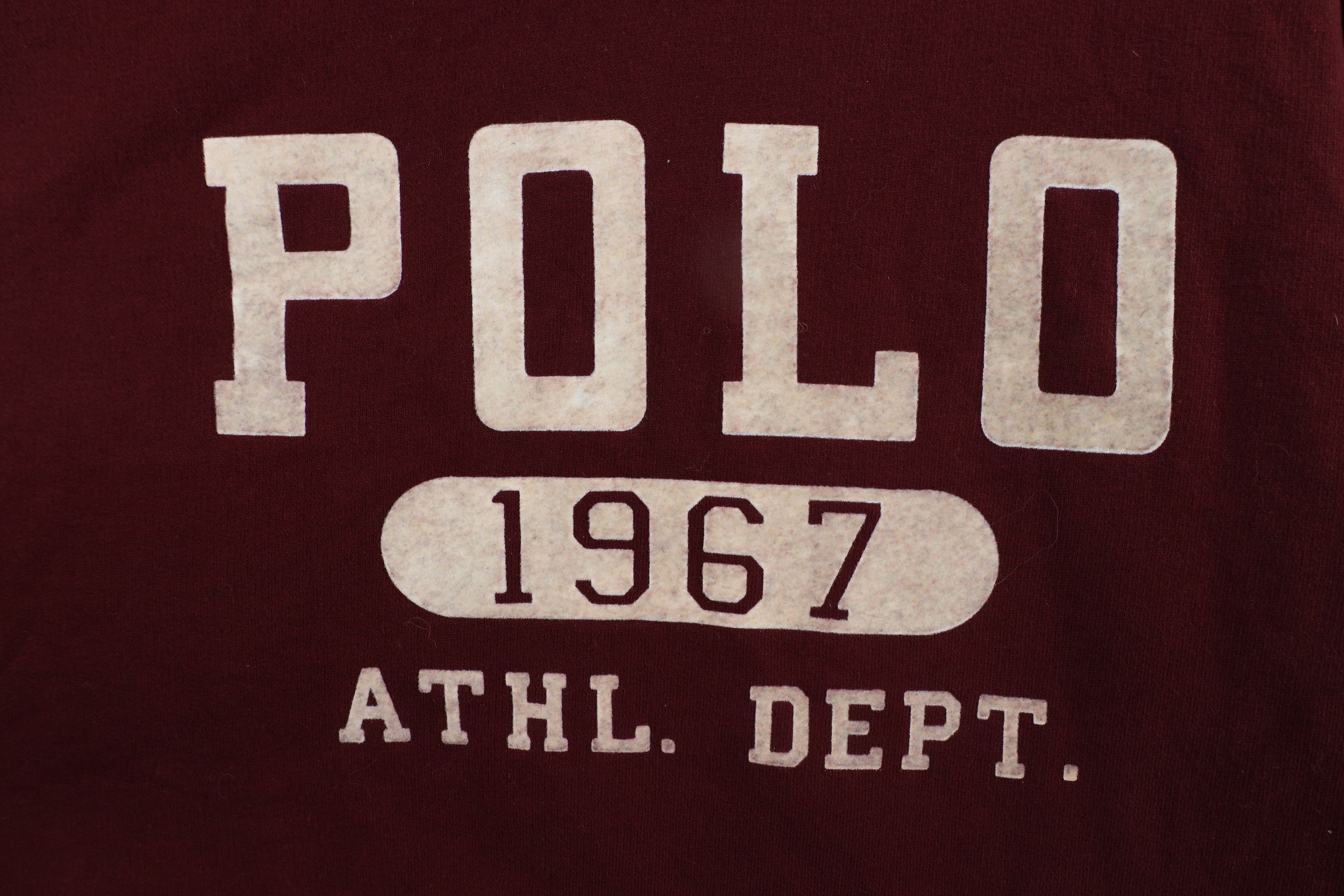 Ralph Lauren × Vintage Vintage Ralph Lauren Spell Athletic Department Hoodie Red Size US XL / EU 56 / 4 - 4 Thumbnail