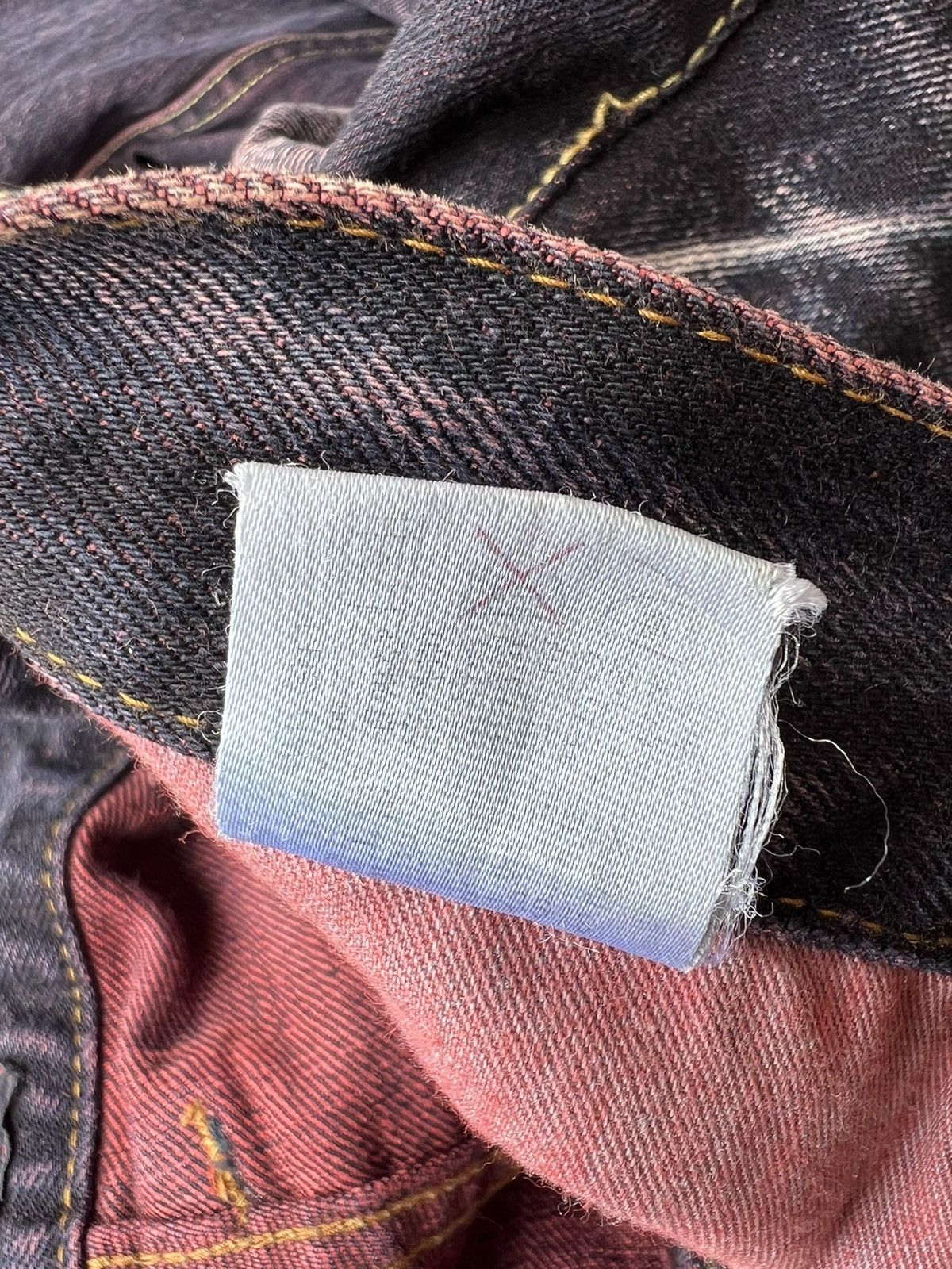 Beams Japan Vintage WHATZIS Japan Ripped Redline Selvedge Denim Jeans Size US 34 / EU 50 - 21 Thumbnail