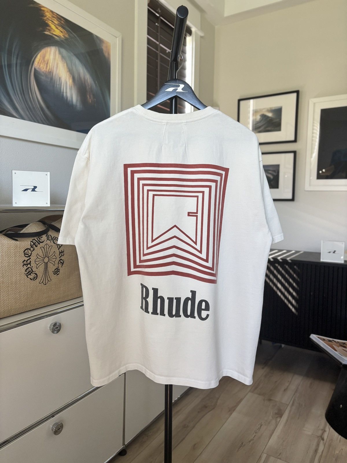 Rhude RHUDE RED REPEAT CHEVRON LOGO TEE Size US L / EU 52-54 / 3 - 7 Thumbnail