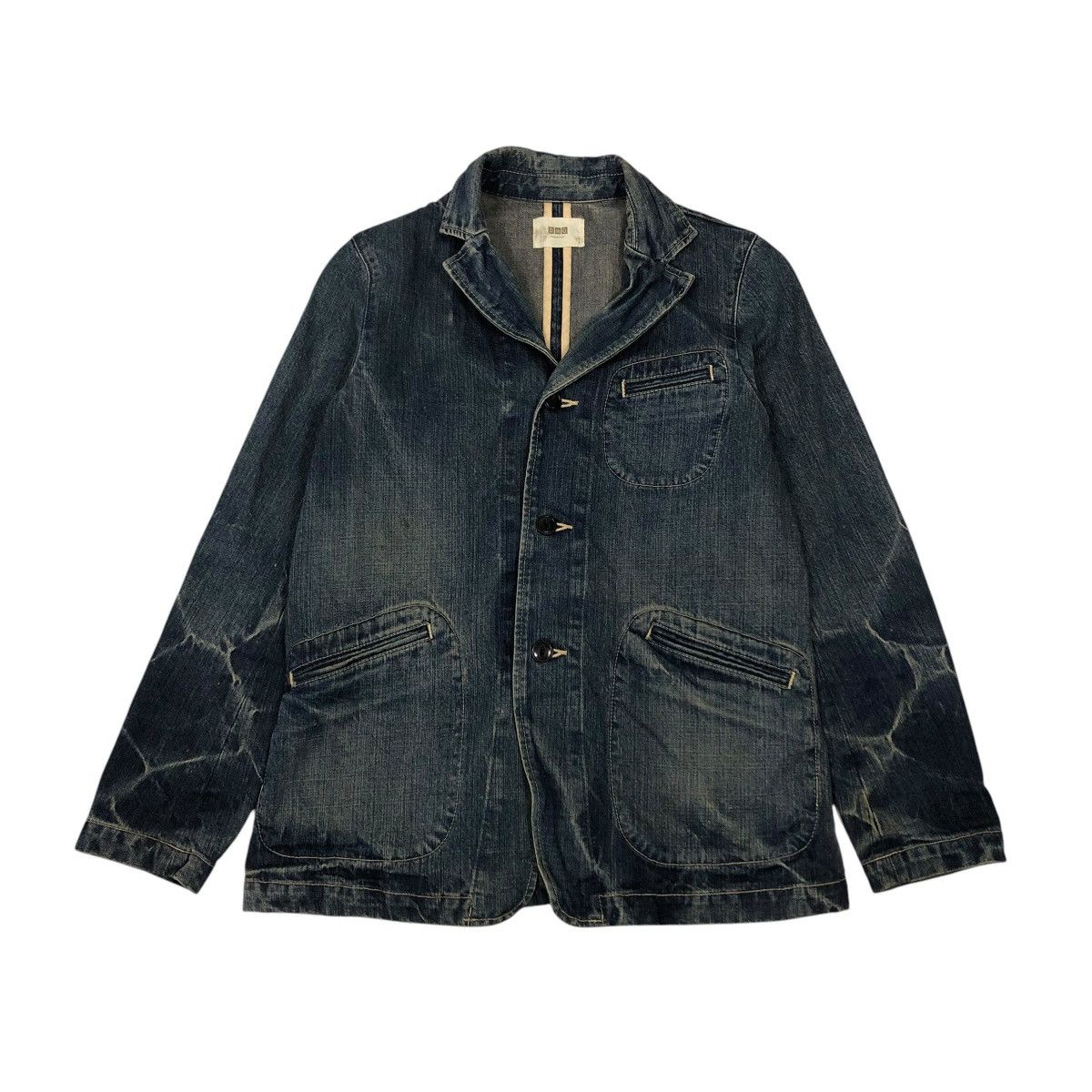 Japanese Brand 🔥VINTAGE CHORE DENIM JACKET BIKER DOMINGO ISSEY MIYAKE Size US S / EU 44-46 / 1 - 1 Thumbnail