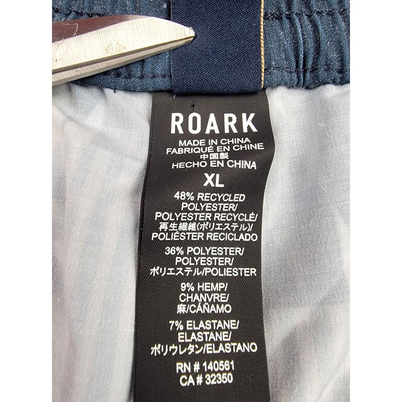 Roark Roark Shorey Poncho Shorts Mens XL Blue Aztec Oaxaca Hemp Blend Swim Trunks Size US 36 / EU 52 - 3 Thumbnail