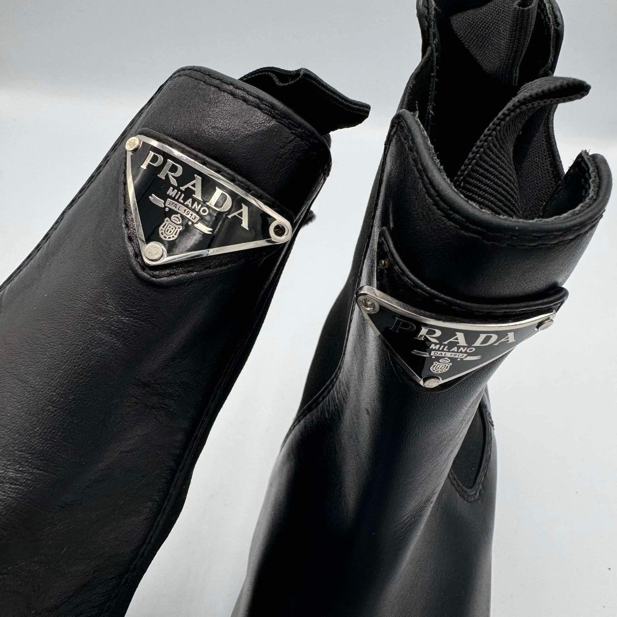 Prada Prada Black Plated Boots Size US 9 / IT 39 - 9 Thumbnail