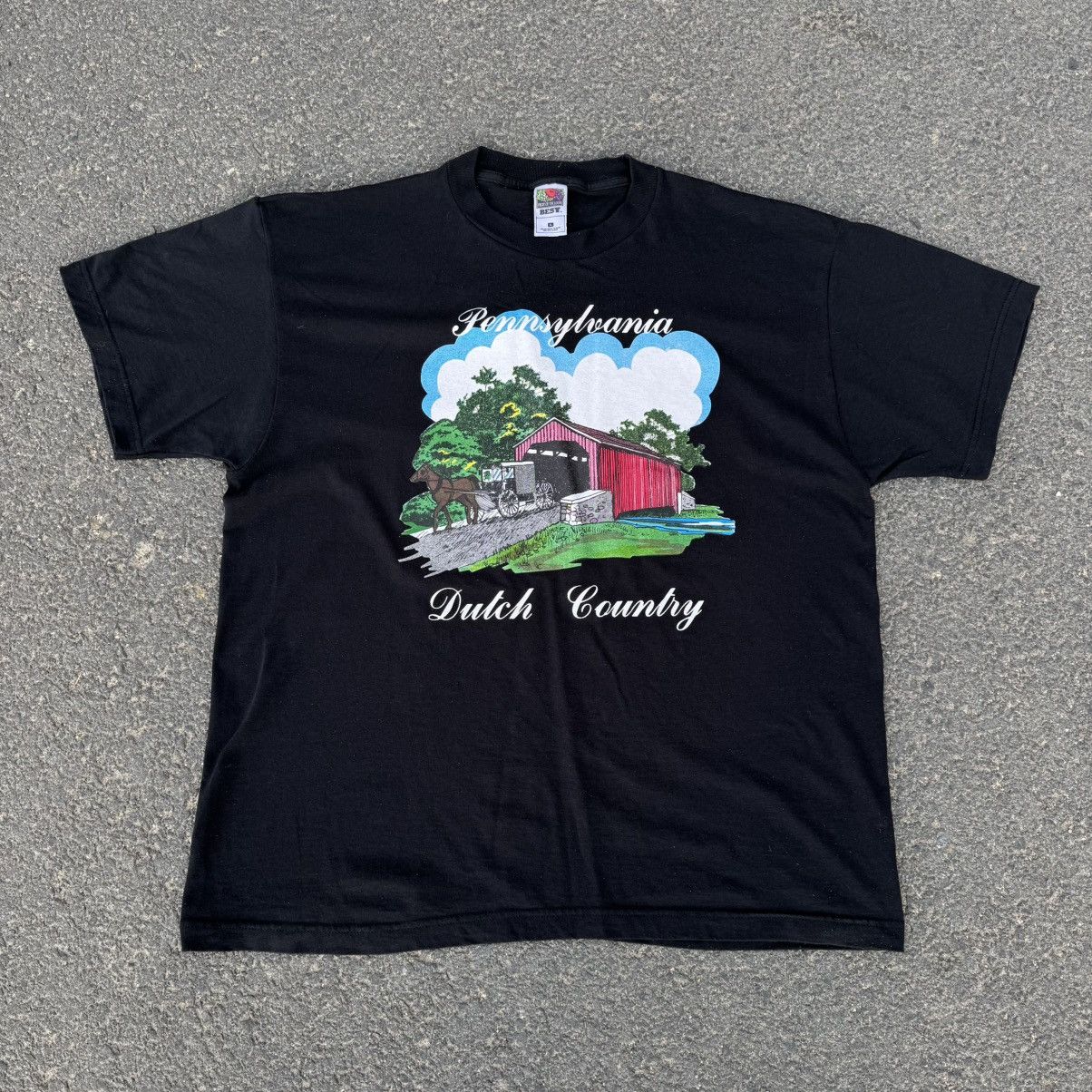 Fruit Of The Loom Vintage 90s Pennsylvania Dutch Country Cotagge Village Tee Size US XL / EU 56 / 4 - 6 Thumbnail