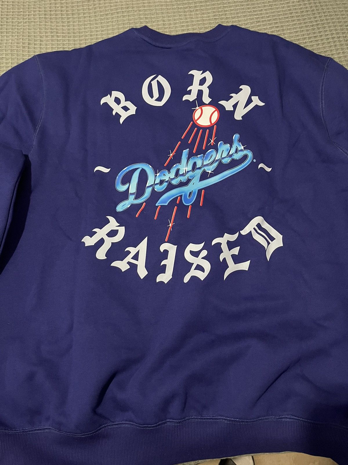 image of Born X Raised Dodger Crewneck in Blue, Men's (Size XL)