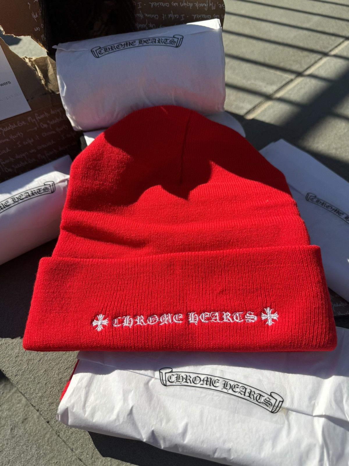 Chrome Hearts Chrome Hearts Red CH Beanie 🔴 Red BN 🔴 Size ONE SIZE - 5 Thumbnail