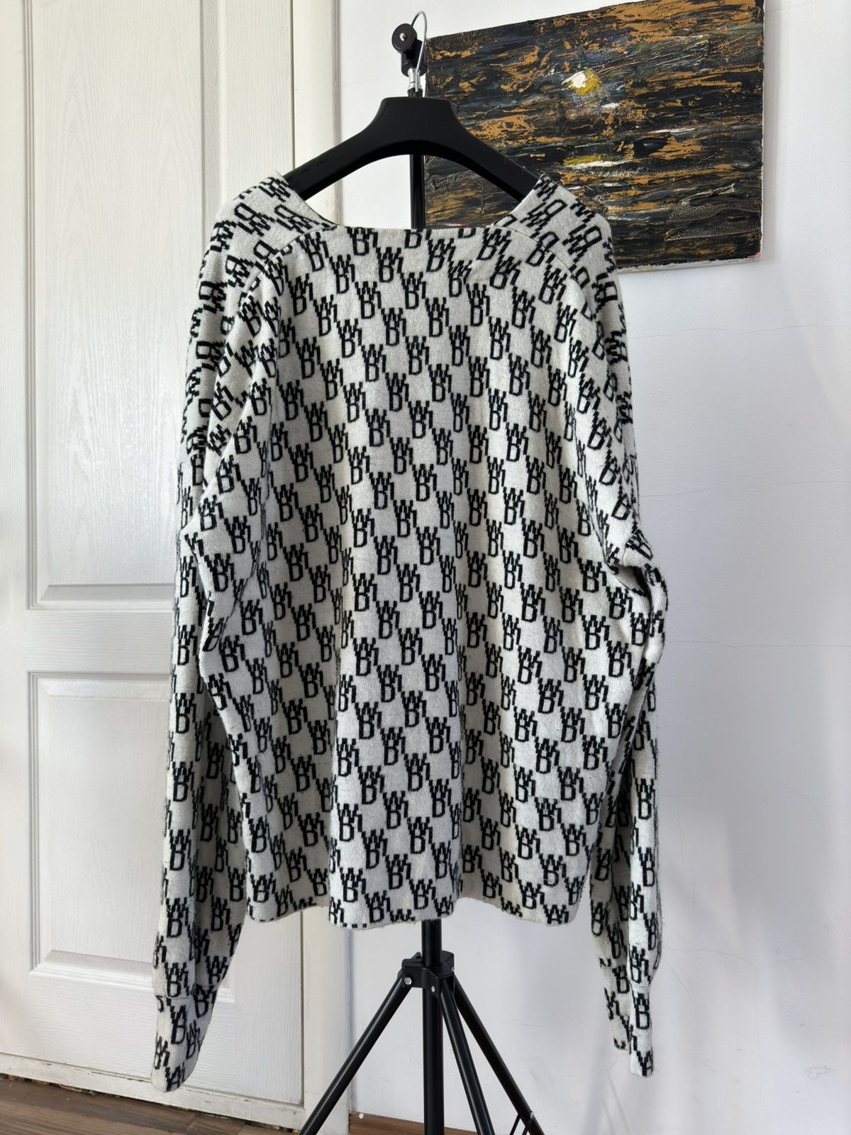 WE11DONE Welldone We11done Monogram Buttoned Wool Cardigan Size US XL / EU 56 / 4 - 2 Thumbnail