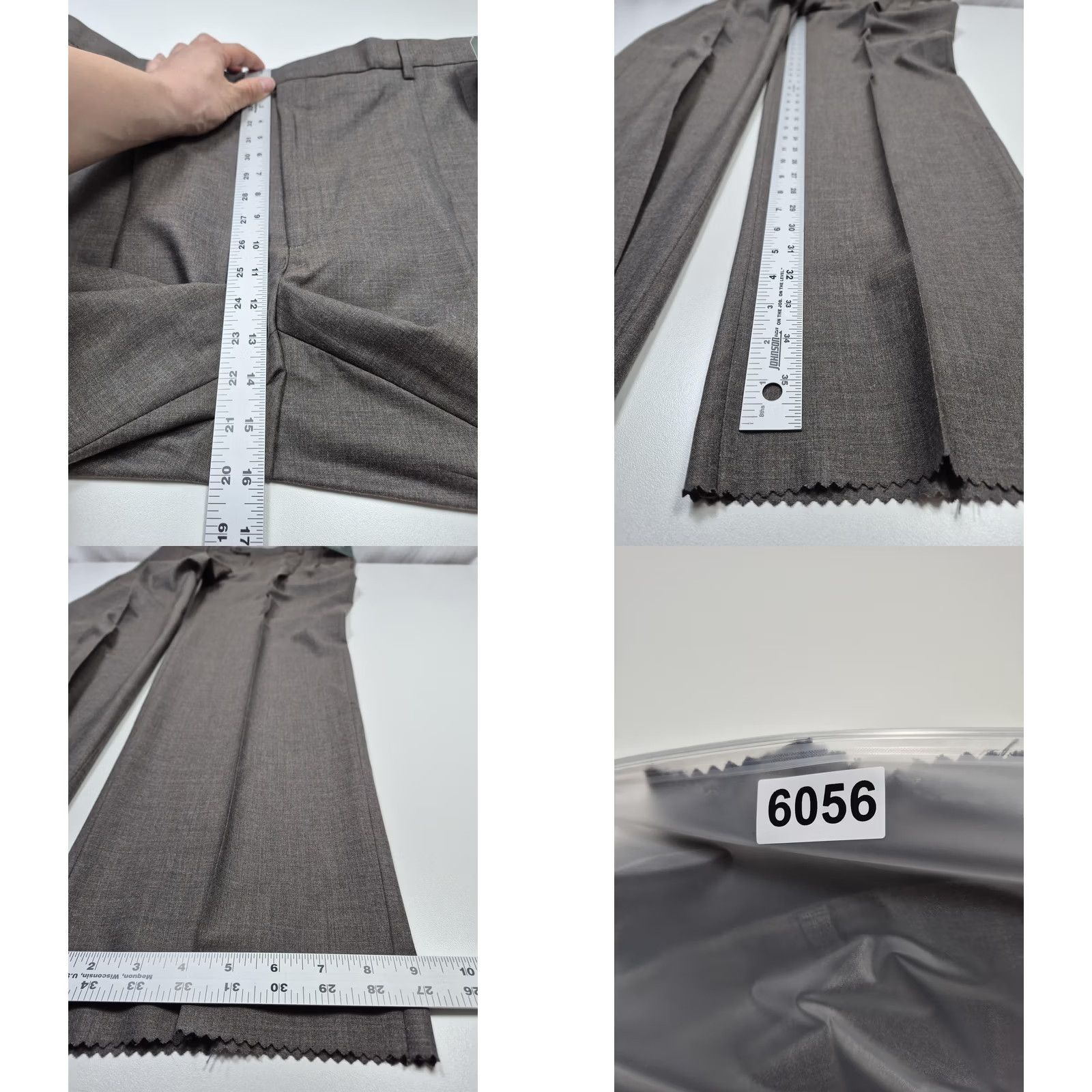Vintage Palm Beach Wool Suit Pants Gray 44x36 Mens NWT Unhemmed 100% Wool Pleated Dress Straight Leg Classic Fit Dress Pants Business Formal Wedding Size 44R - 8 Thumbnail