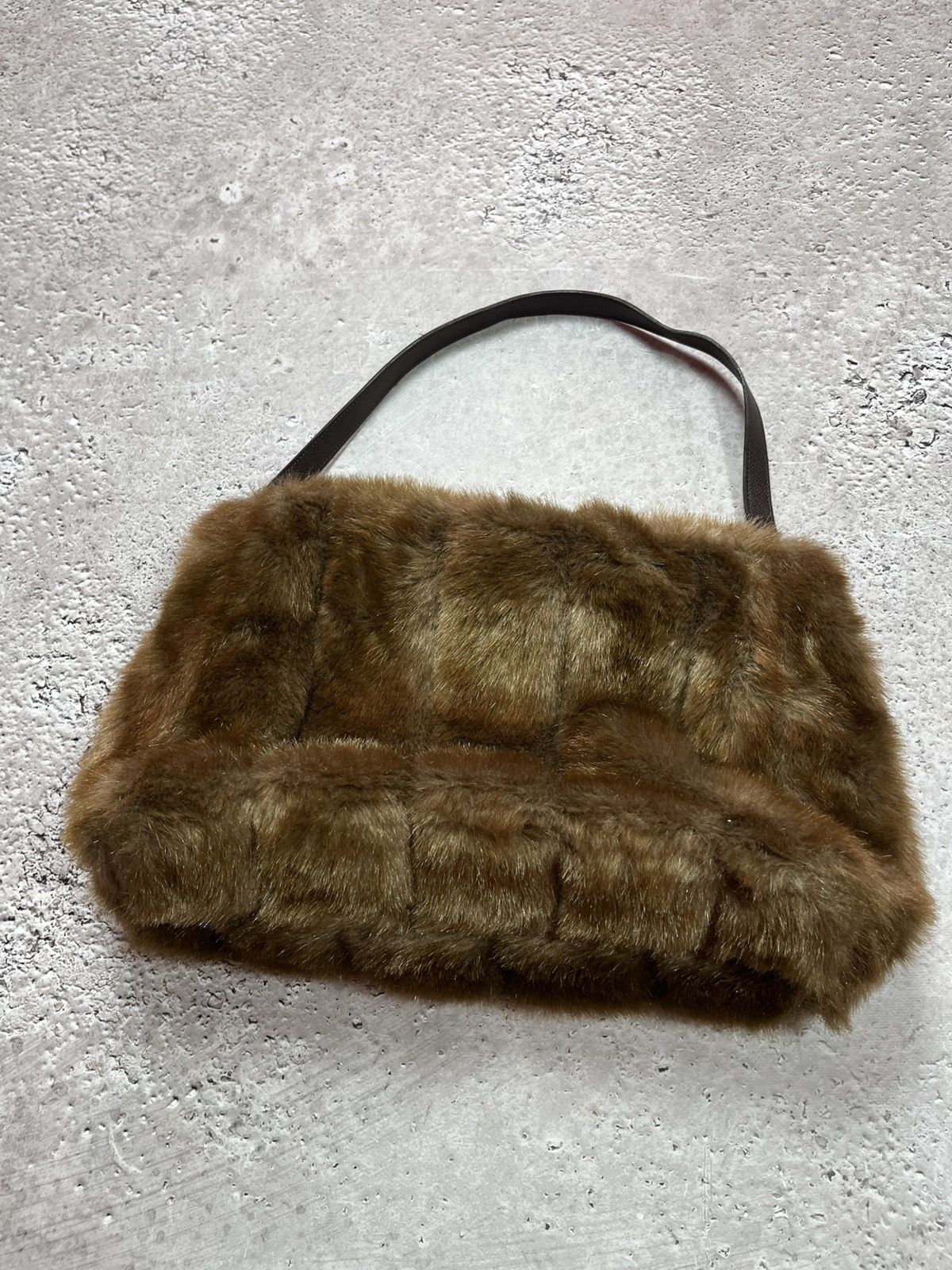 Other Y2K Faux Fur Brown Shoulder Bag 42x28 cm Vintage Style Size ONE SIZE - 14 Thumbnail