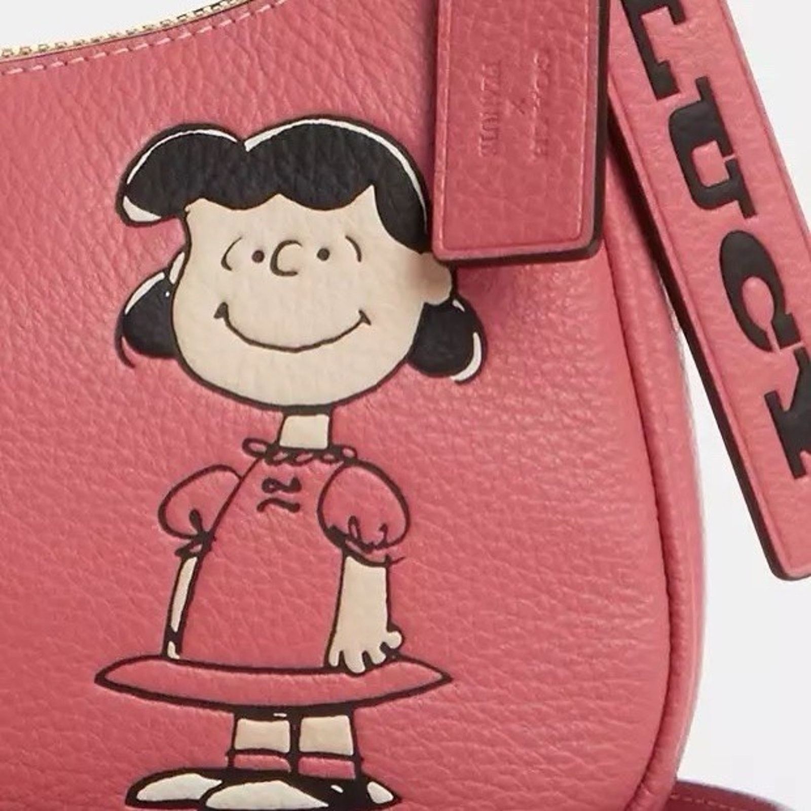 Coach NWT COACH x PEANUTS Teri Shoulder Lucy Bright Coral CBM32 Size ONE SIZE - 14 Thumbnail