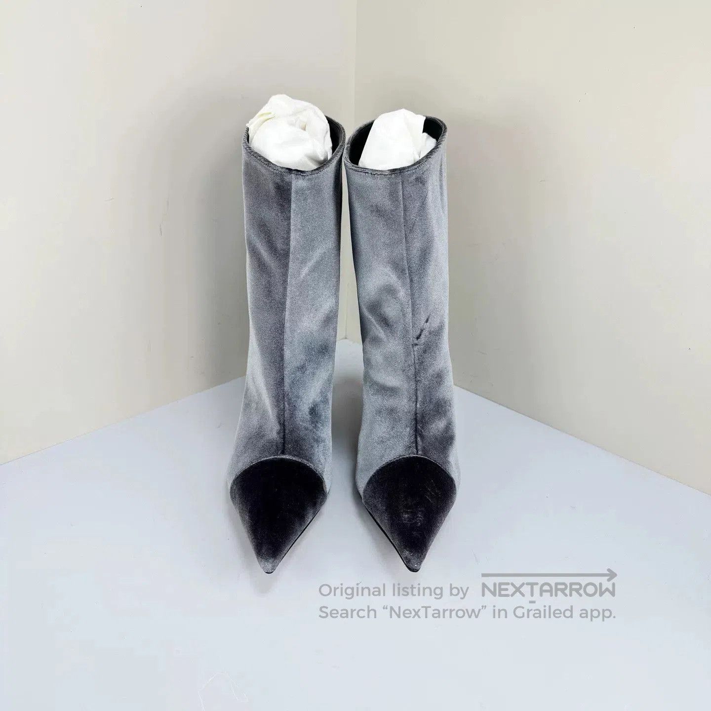 Alexandre Vauthier Alexandre Vauthier Gray Velvet High Heels. Size US 6 / IT 36 - 2 Thumbnail