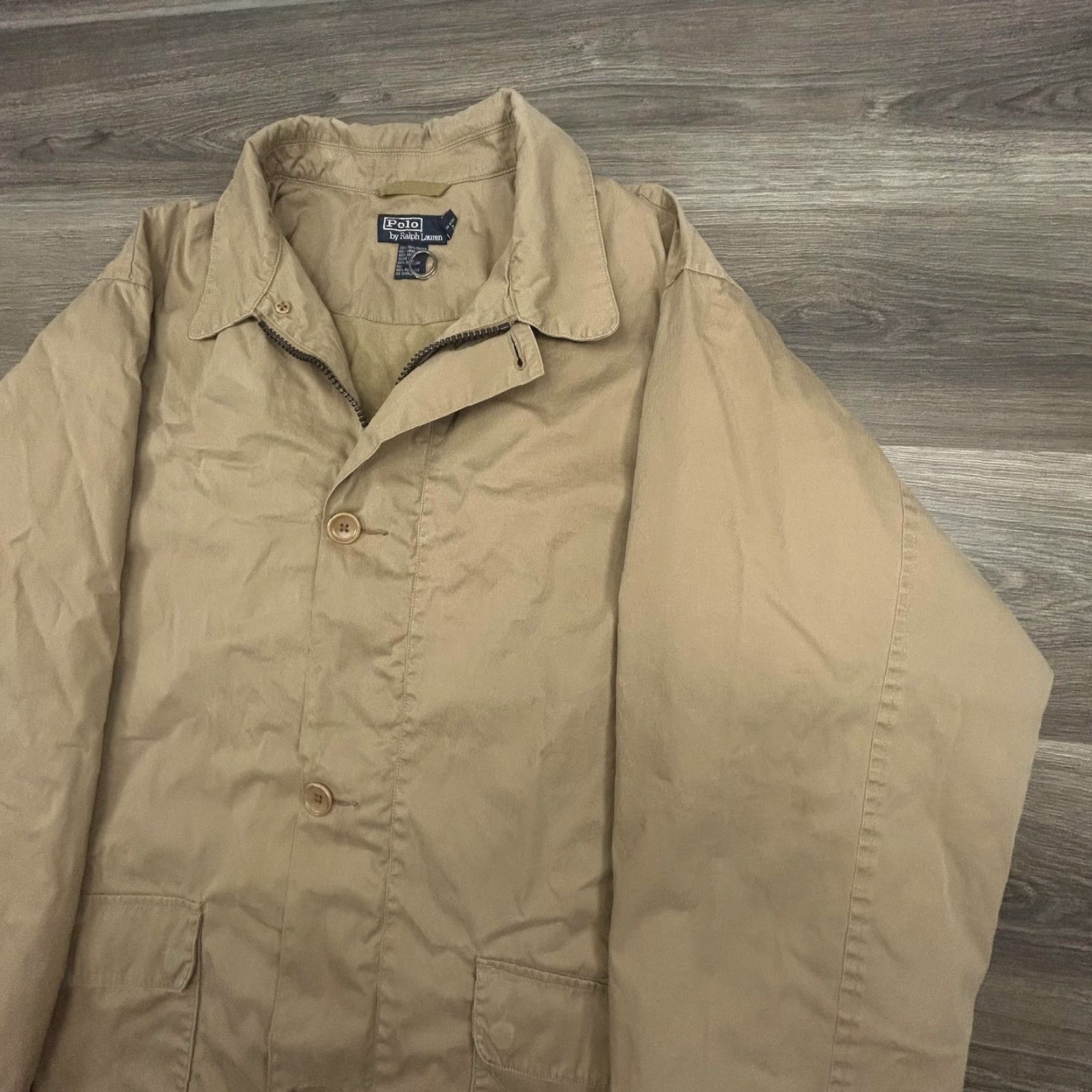 Polo Ralph Lauren VINTAGE Polo Ralph Lauren Jacket Mens 2XL Parka Beig e Cotton Zip Button Field Coat 90s Size US XXL / EU 58 / 5 - 4 Thumbnail