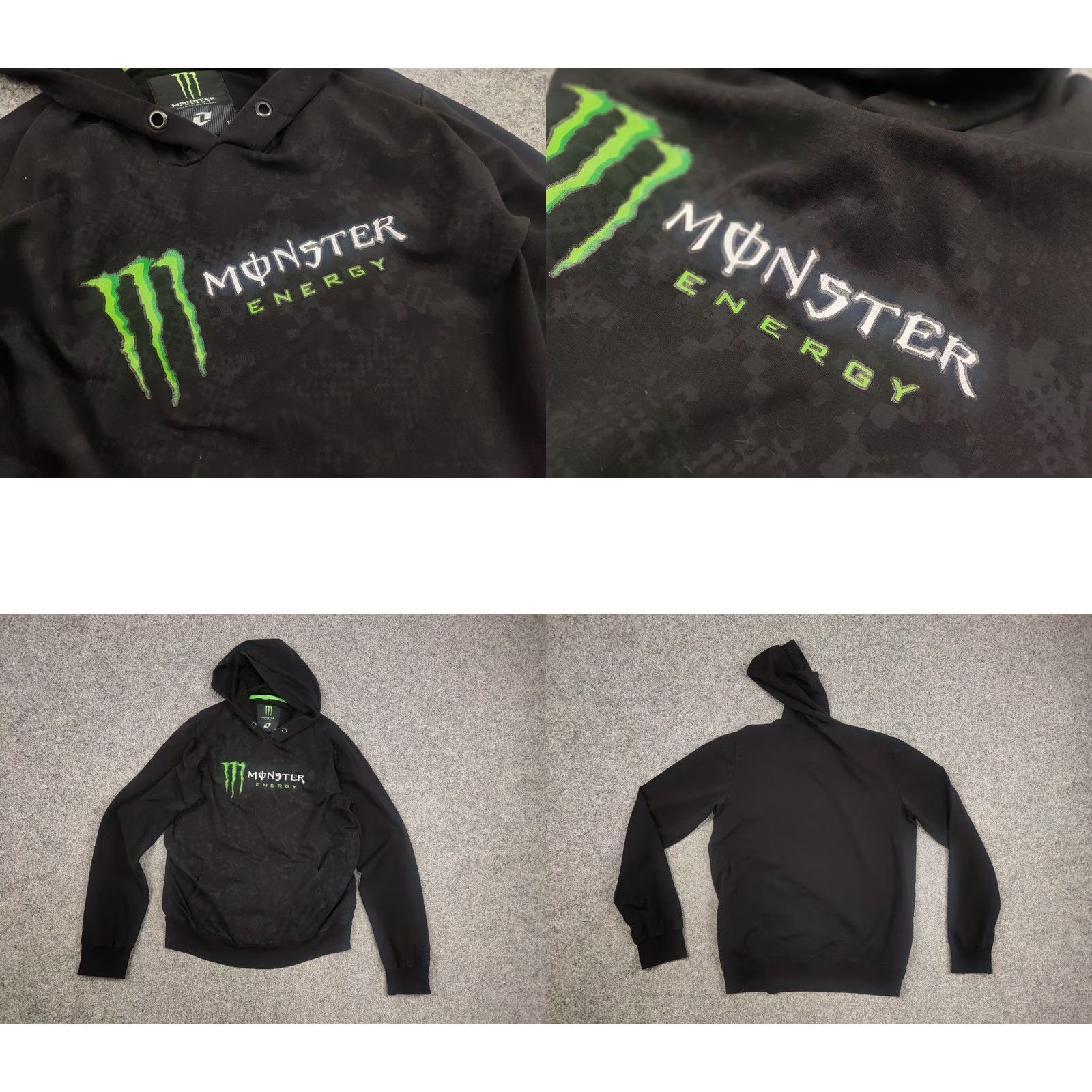 Logo 7 VINTAGE Monster Energy Hoodie Racing Black Logo Y2K Style Size US L / EU 52-54 / 3 - 8 Thumbnail